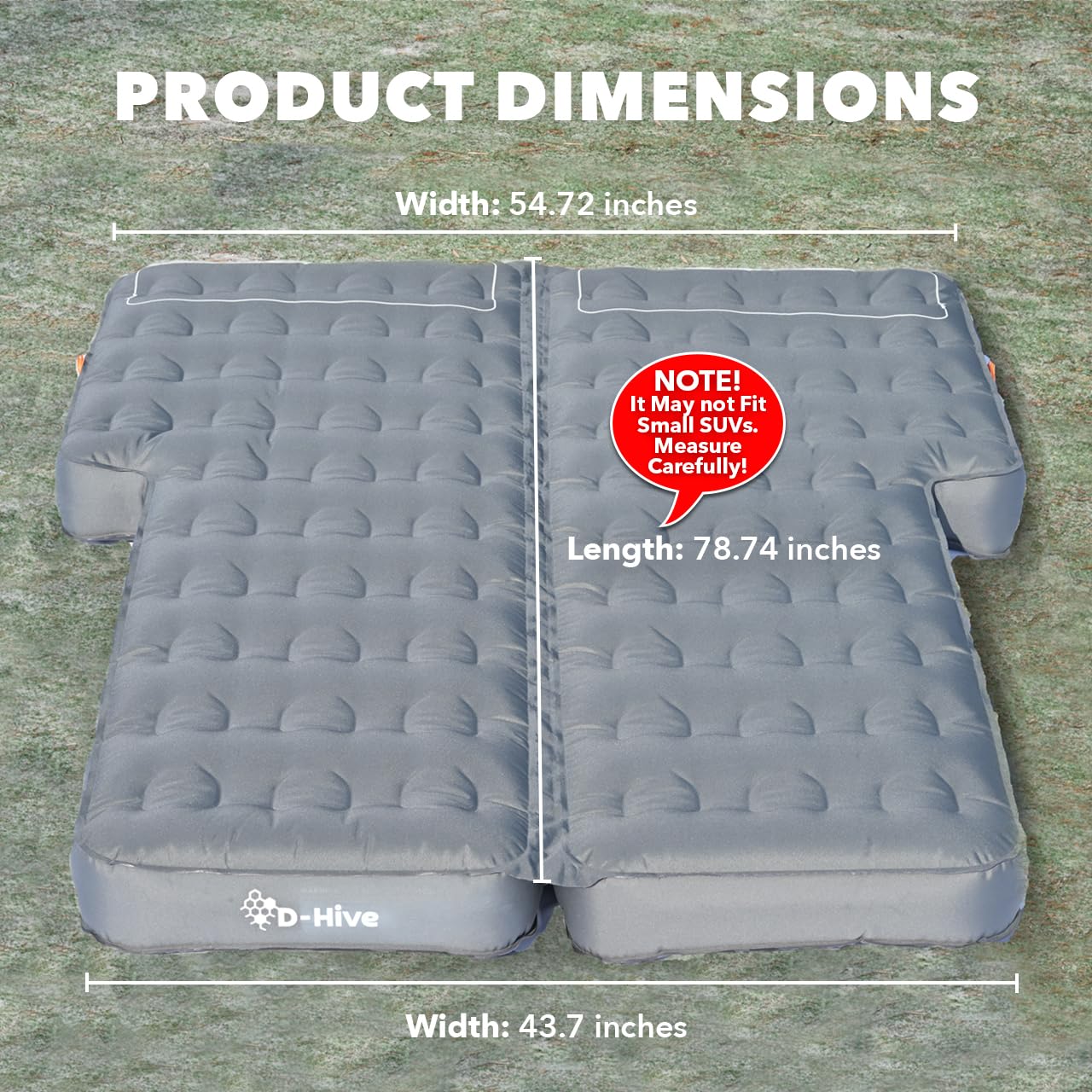 **SUV Air Mattress for Car Camping - Extra Thick 300D Oxford Fabric Car Bed Mattress with Electric Pump - Quick & Easy Setup for SUV, Truck & Van - Perfect for Road Trips, Travel & Outdoor Adventures (Grey)**