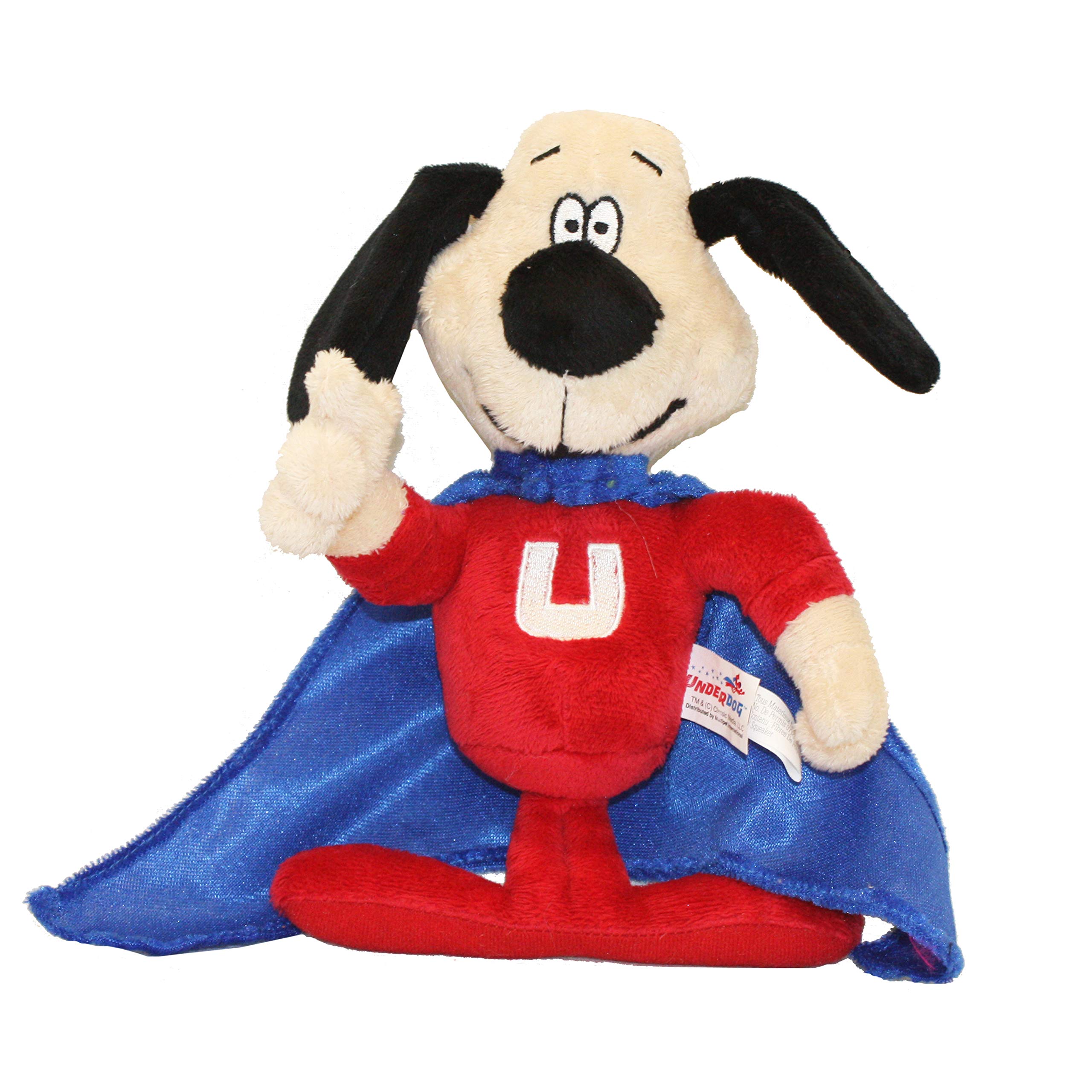 Multipet Underdog Talking Dog Toy - 9-inch Small Plush Interactive Puppy Toy for Training & Playtime | Fun Squeaky Sound for Dogs & Puppies | Perfect for Indoor & Outdoor Play, Gifts for Pet Lovers