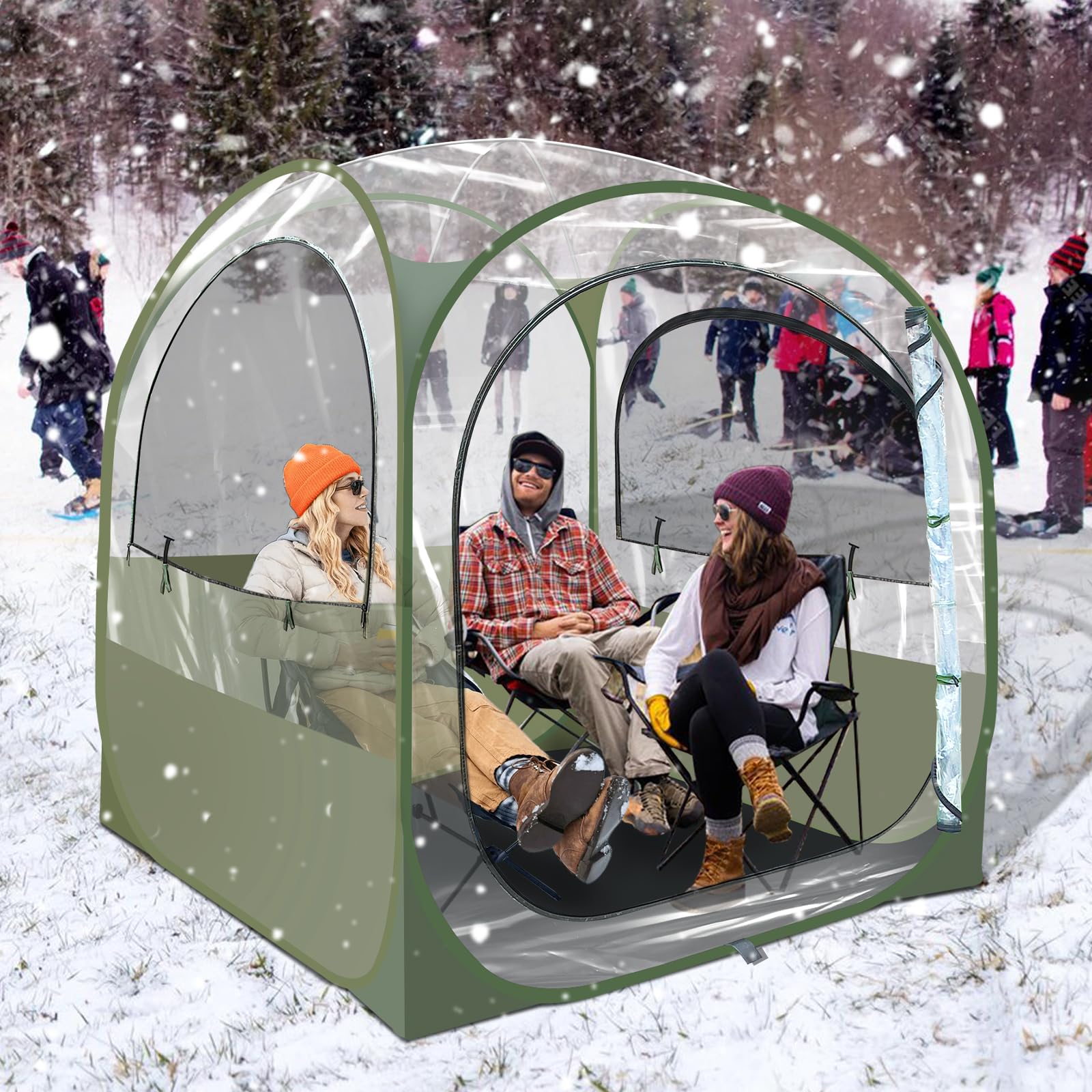 Transparent Popup Tent - Weatherproof Clear Dome with Removable Windows for Garden Parties, Stargazing, Outdoor Lounging, Camping, and Backyard Relaxation