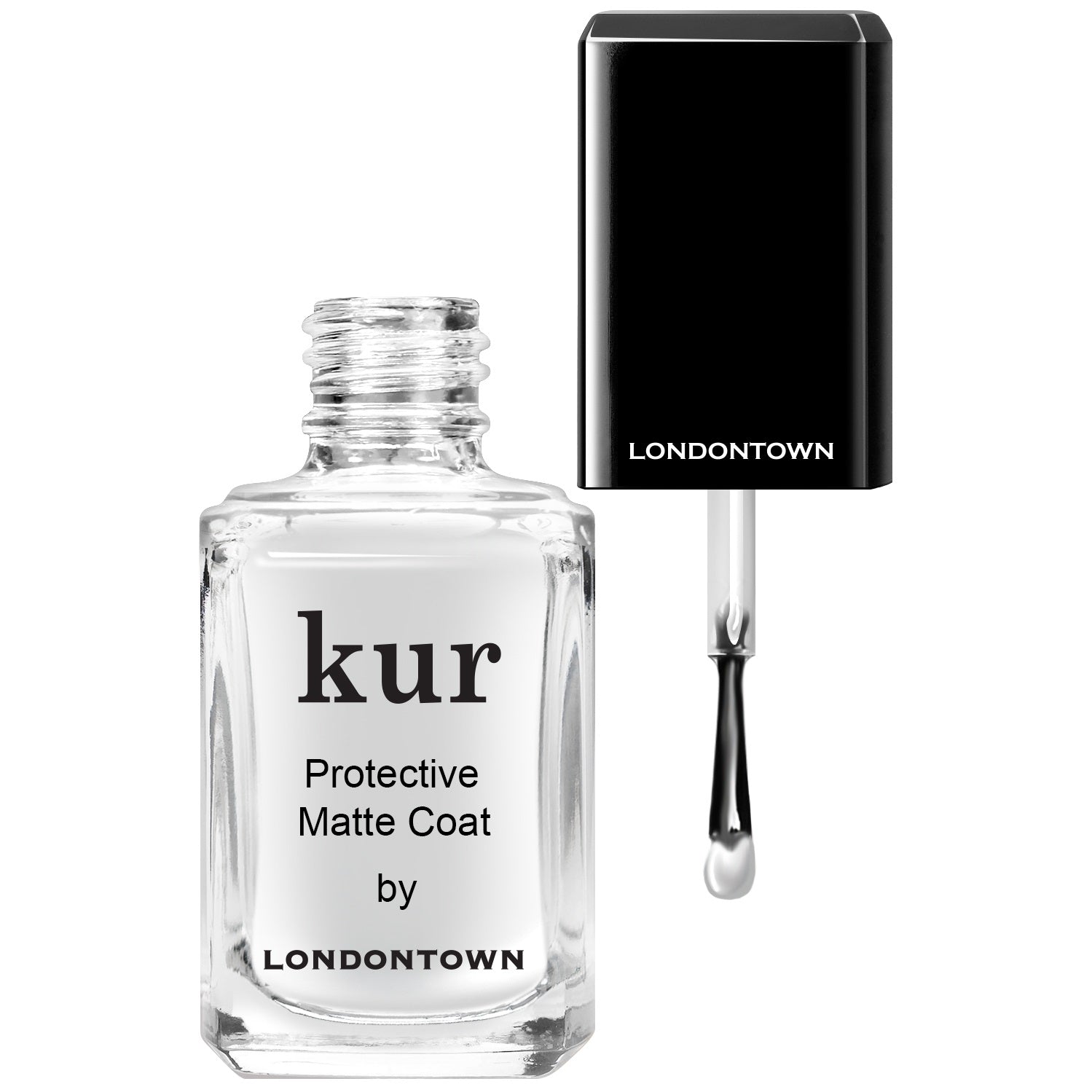 Kur Protective Matte Coat - 0.4 fl oz/12ml Matte Finish Nail Polish for Long-Lasting Shine | Perfect for Manicures, Pedicures & Nail Art Designs