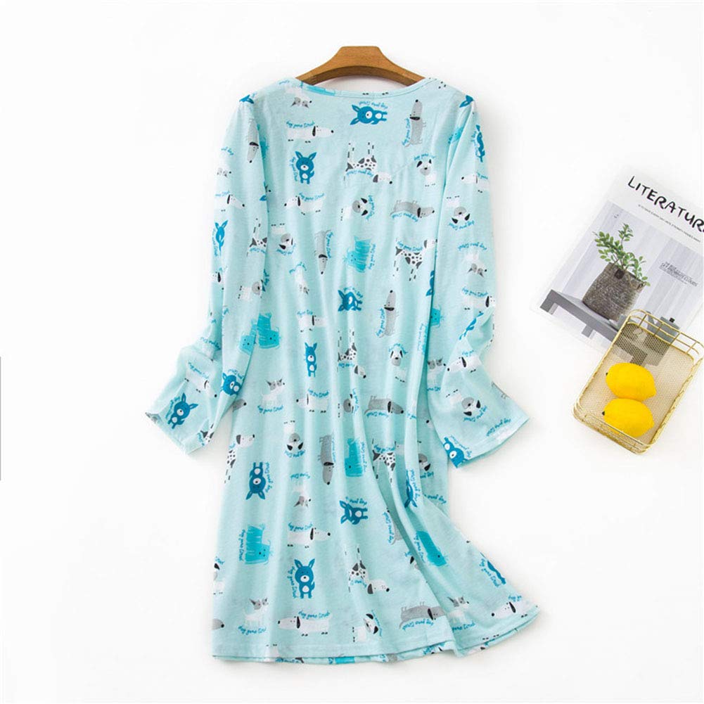Women's Long Sleeve Cotton Nightgown - Soft Sleepwear Dress for Women, Plus Size Loose Nightwear for Comfortable Sleep & Lounge Wear - Perfect for Winter Nights, Relaxing at Home or Maternity Wear