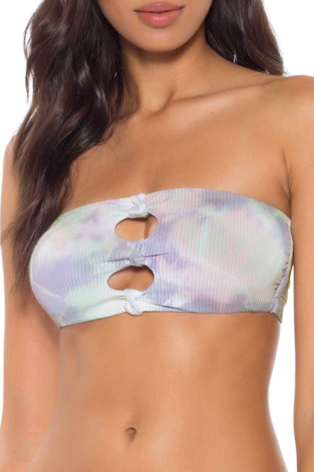 Soluna Women's Moonlight Bandeau Bikini Top - Adjustable Straps, Multi-Color Swimwear for Beach, Pool & Summer Vacations