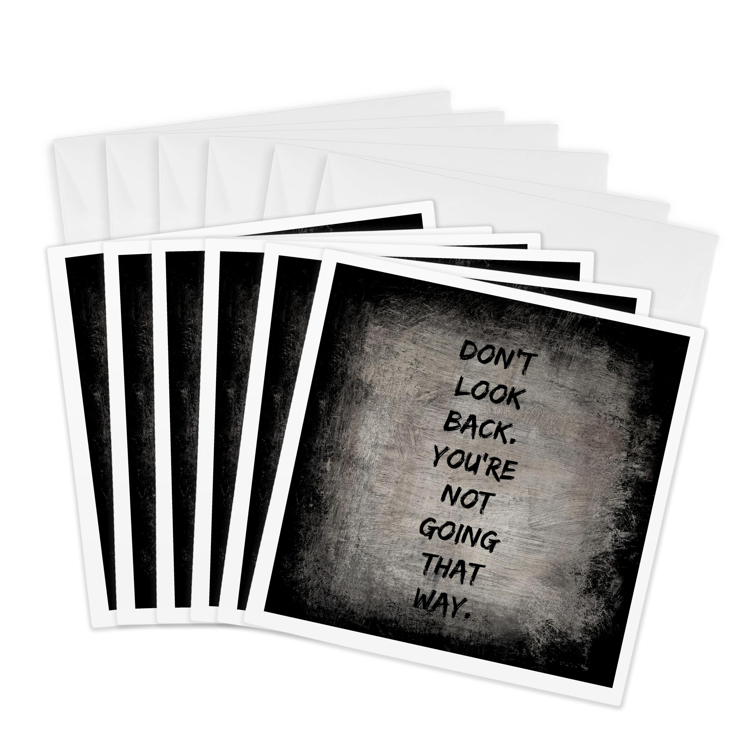 3D Rose Inspirational Greeting Cards - 6x6 Inches, Pack of 6 - 