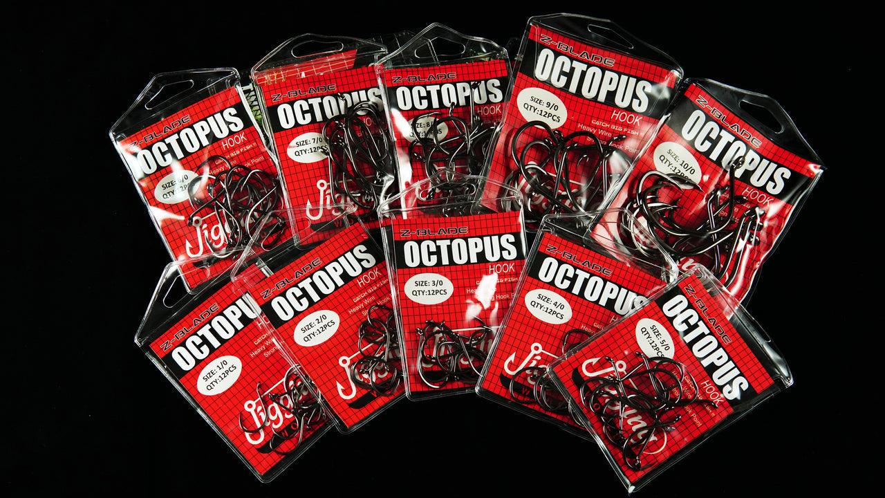 Jigging World Zblade Octopus Hooks - Premium Saltwater Fishing Hooks for Squid, Octopus & Bottom Fishing | Ideal for Deep Sea, Surf & Kayak Angling