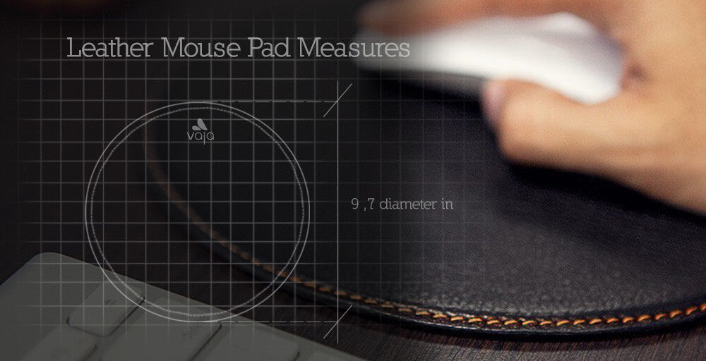 Premium Genuine Leather Round Mouse Pad - Non-Slip, Smooth Surface for Comfortable Use - Perfect for Office, Gaming & Home Workspaces