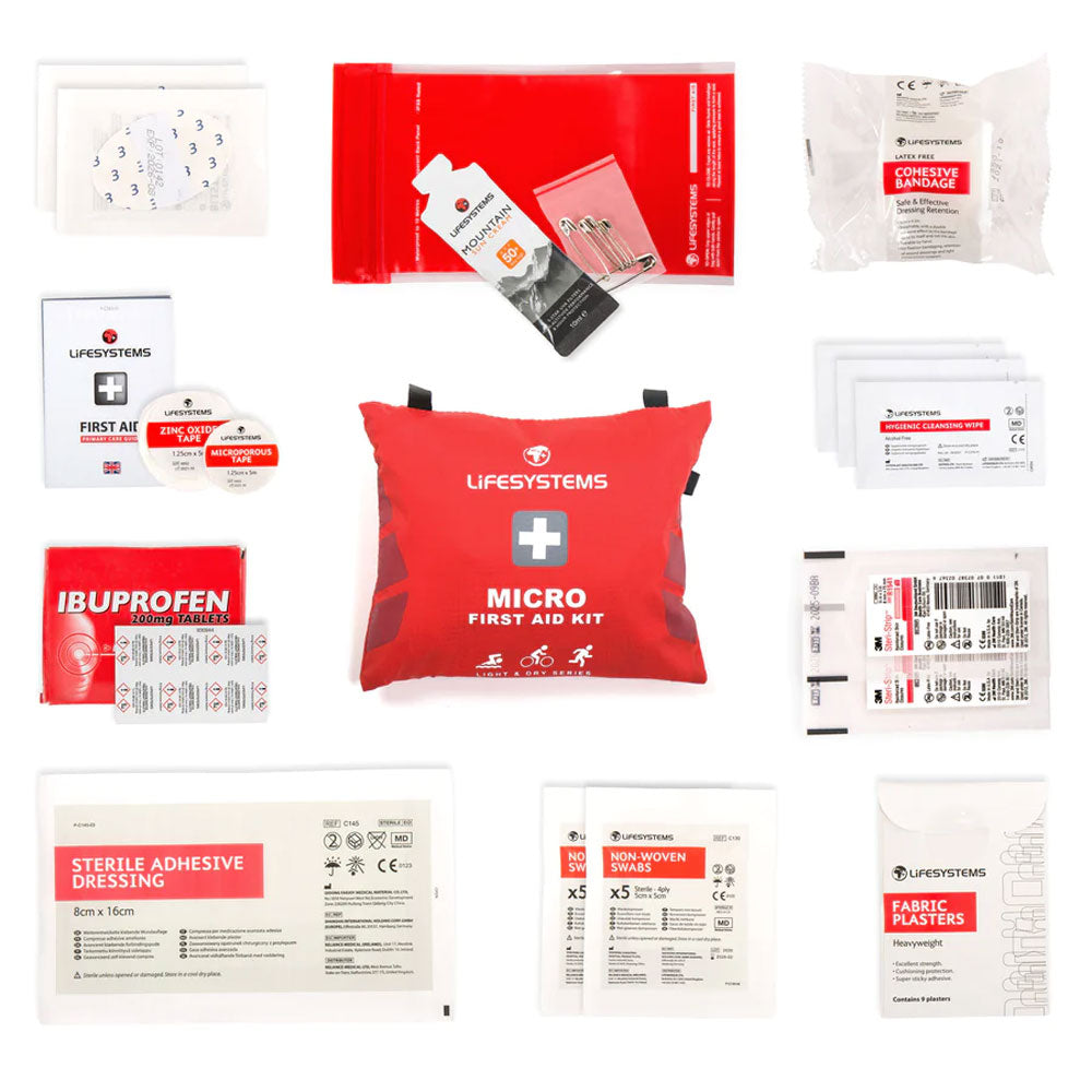 Lifesystems Light & Dry Micro First Aid Kit - Compact Emergency Medical Supplies for Hiking, Camping & Travel | Portable Survival Essentials