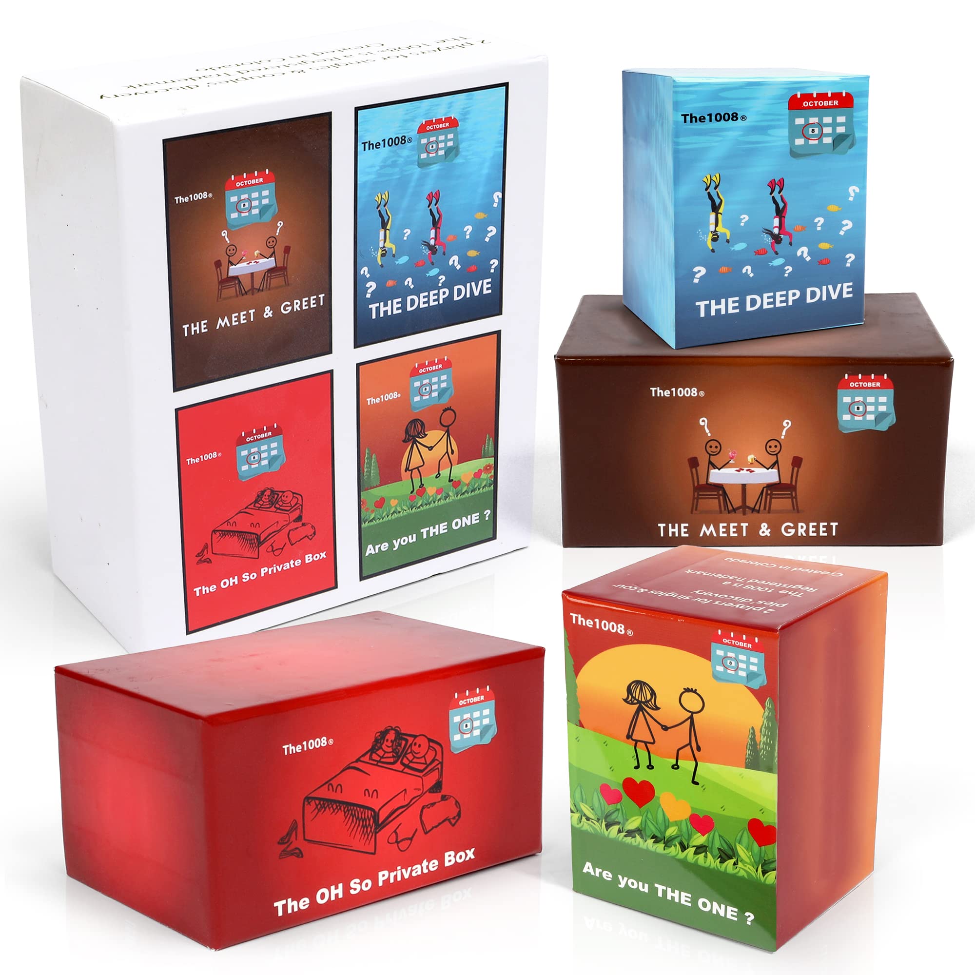 THE 1008 Dating Card Game Series (4-Box Bundle Set) - Fun Couples Card Game to Deepen Relationships & Spark Conversations | Perfect for Date Nights, Anniversaries & Romantic Getaways