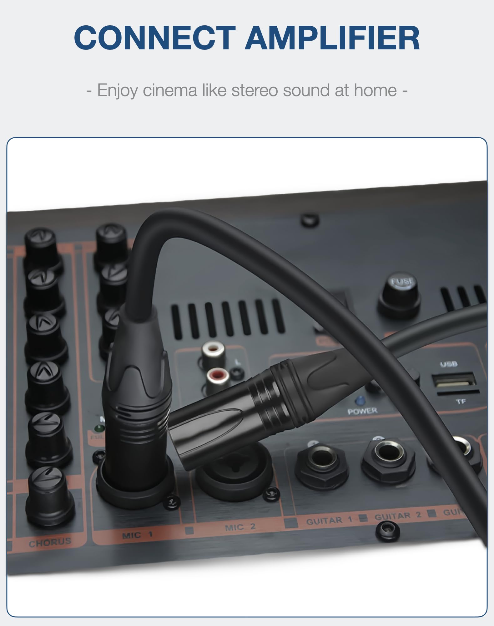 Premium XLR Male to Female Microphone Cable - 6.6ft Professional Audio Cable with 6mm PVC Jacket for Speakers, PA Systems, Studio Recording & Live Performances