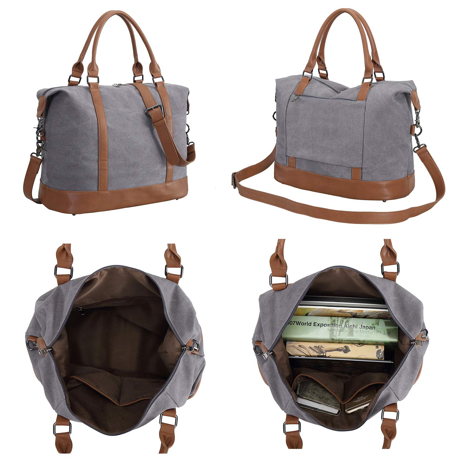 CAMTOP Women's Canvas Travel Bag - Durable Weekend Overnight Carry On Luggage for Ladies - Perfect for Business Trips, Gym, Beach & Vacation Getaways