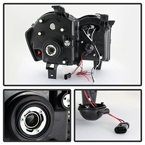 Jeep Grand Cherokee LED Projector Headlights - Aftermarket Replacement with Halo Rings, Black Housing & Smoke Lens - Upgrade for Off-Road, Night Driving & Custom Look