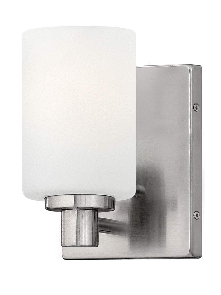 Hinkley Karlie Collection Transitional One Light Bathroom Vanity Fixture in Brushed Nickel - Perfect for Modern Bathrooms, Powder Rooms & Home Decor
