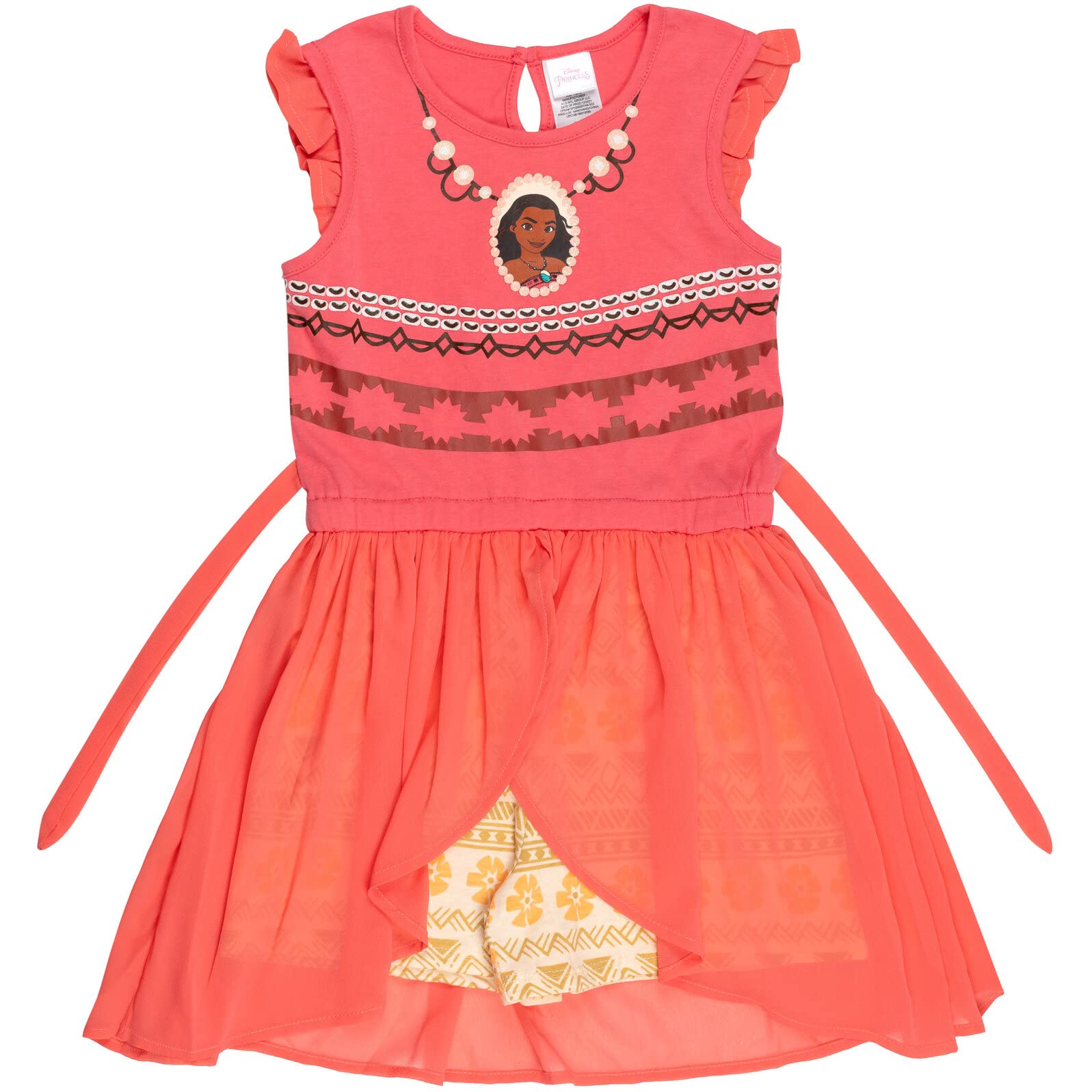 Disney Princess Girls Romper with Skirt Overlay - Cute Toddler to Big Kid Outfit for Birthday, Party & Dress Up | Soft Cotton Playwear