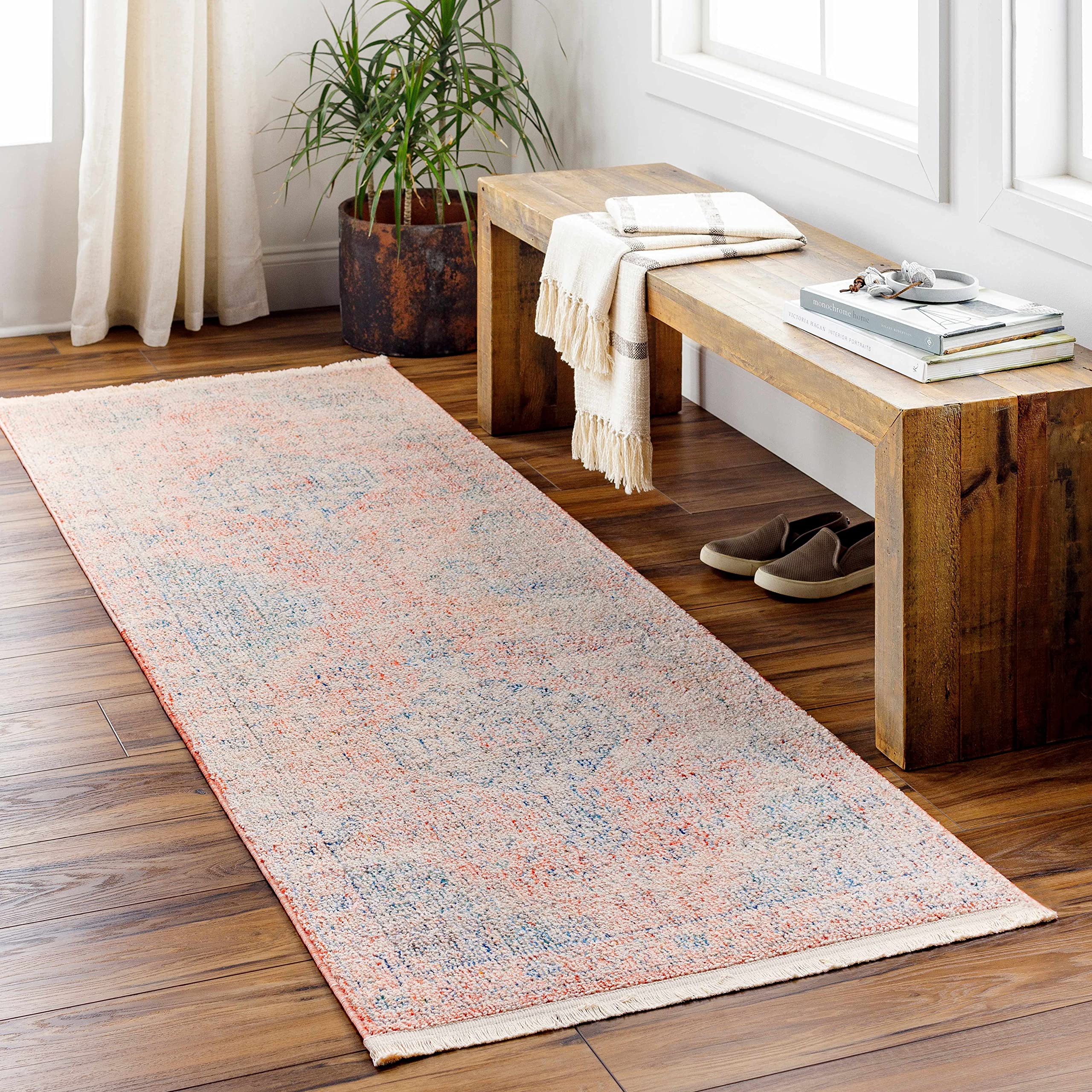 Hauteloom Akio Traditional Area Rug - Pale Pink, Ivory, Light Gray - 5'3