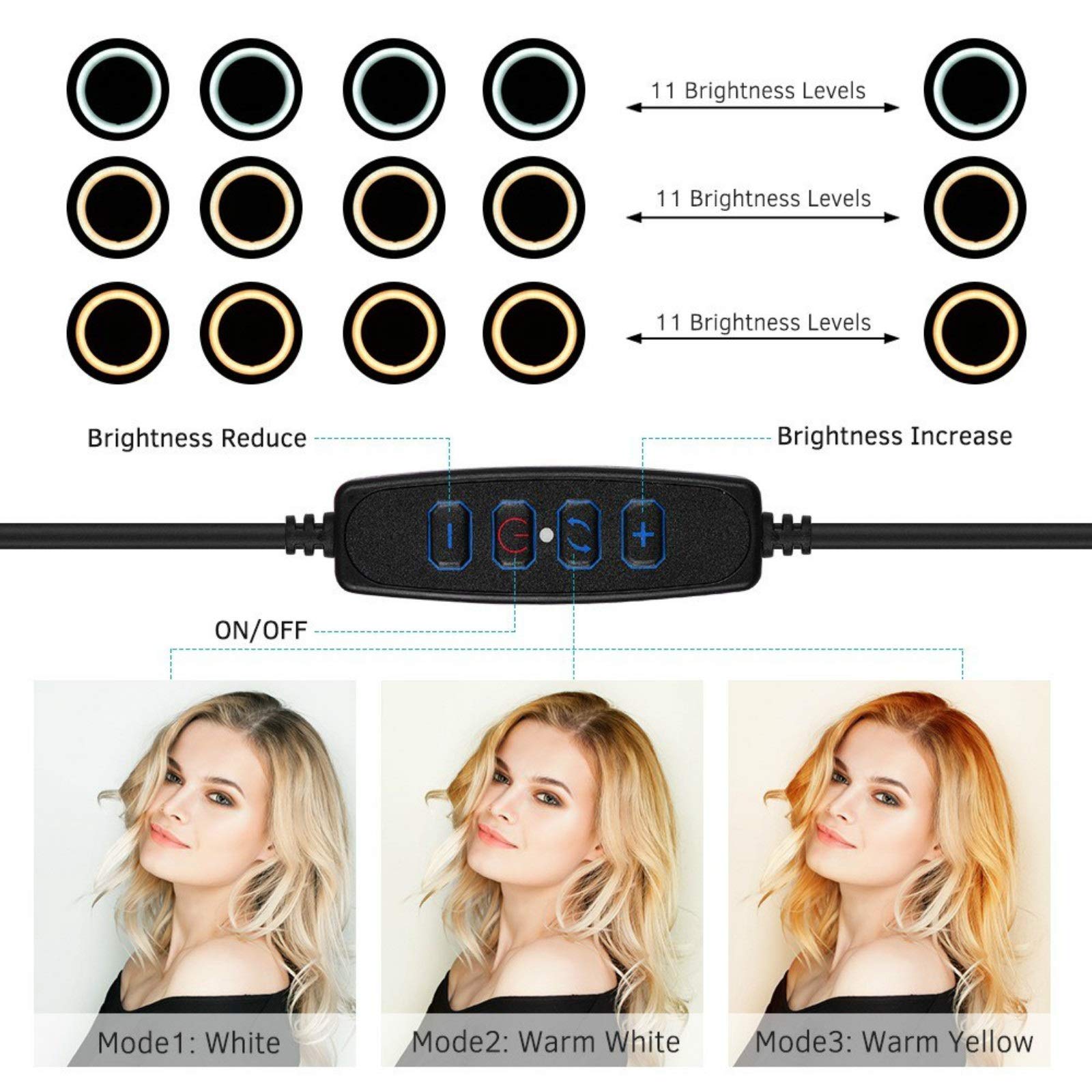 12inch LED Ring Light 5600-8200K with Tripod & Phone Stand - Perfect for Live Streaming & Photography