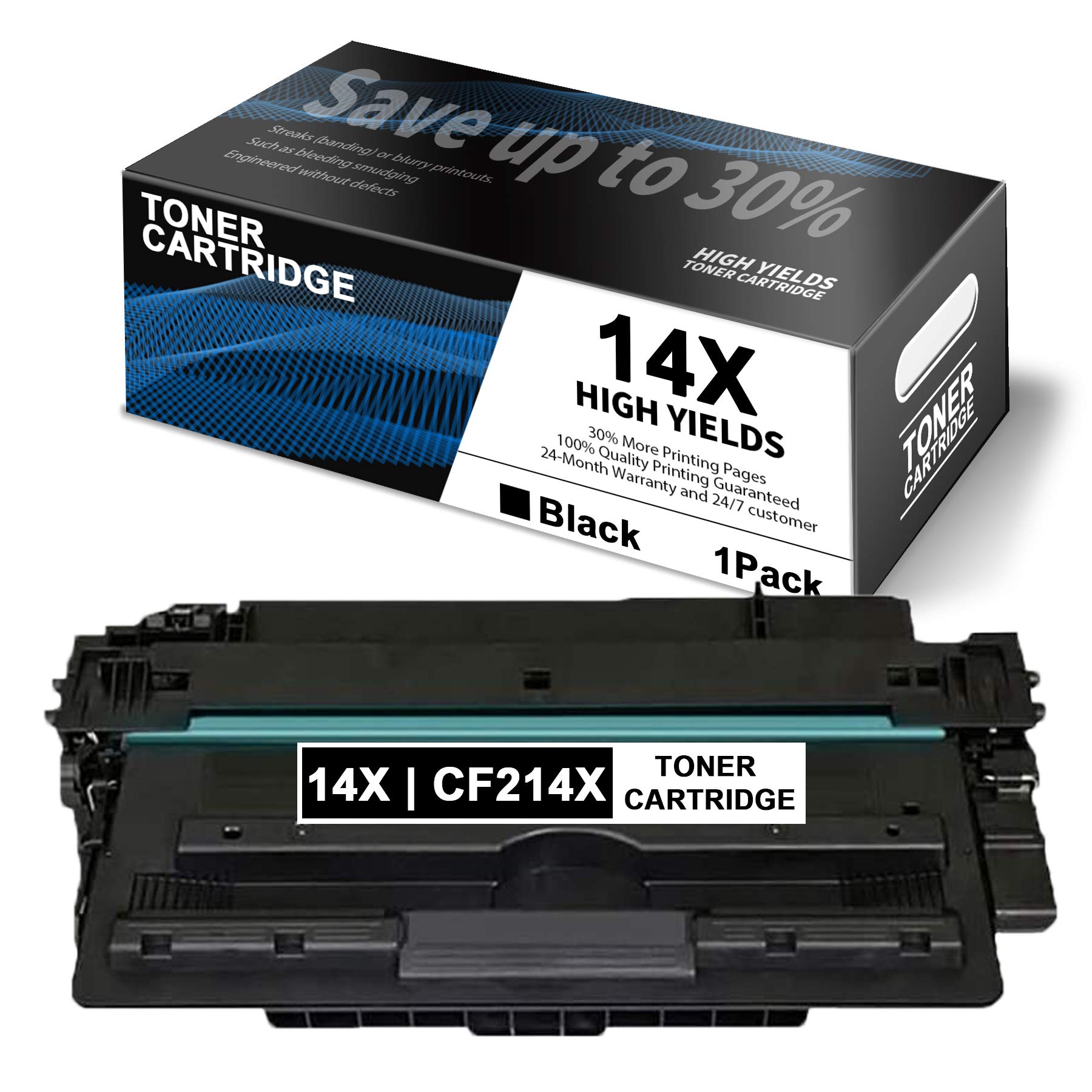 1 Pack Black HP 14X/CF214X Compatible Remanufactured Toner Cartridge - Replacement for HP Enterprise MFP M725DN M725X M725Z M725Z+ M725f M712dn M712n M712xh M725 M712 Printers - High Yield Printing for Office & Business Documents