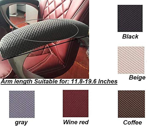 Soft Chair Arm Pads - Washable Office Armrest Covers (2-Pack, Gray) for Home & Office Comfort