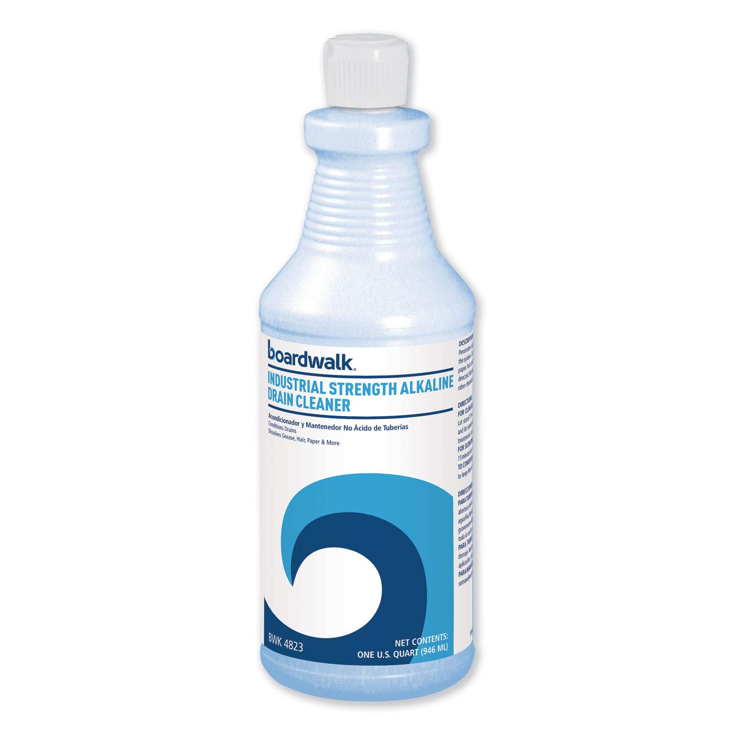 **Boardwalk 4823 Industrial Strength Alkaline Drain Cleaner – 32 Oz Bottle (Pack of 12) – Heavy-Duty Clog Remover for Kitchen, Bathroom & Commercial Use**