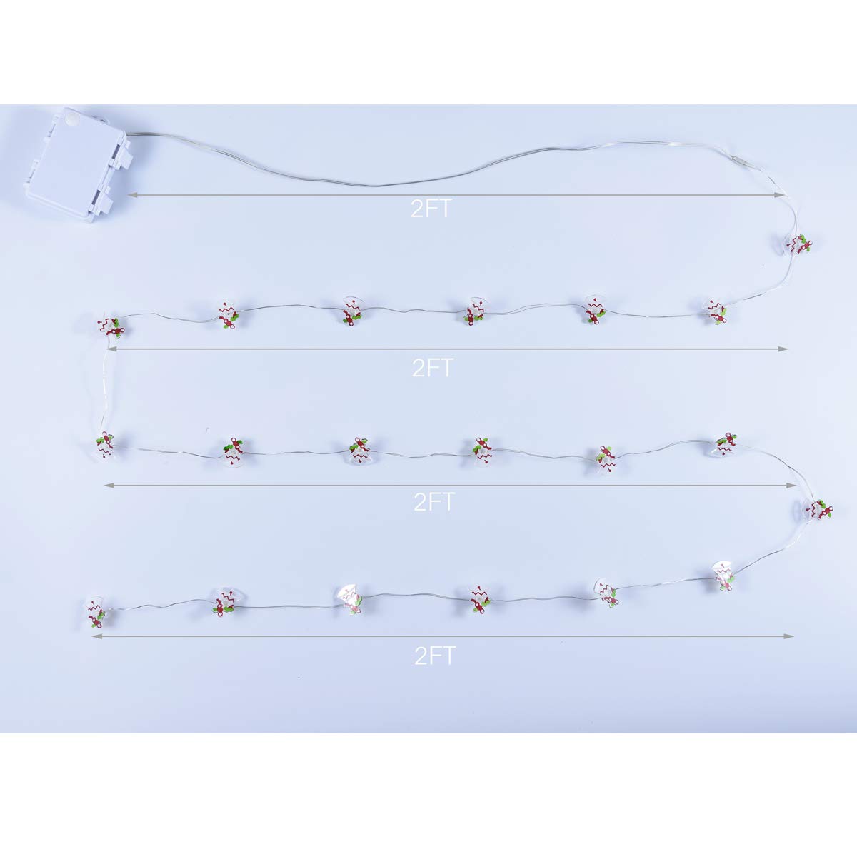 MYTH REALM 20 LED Battery Operated Christmas String Lights with Timer - Waterproof Fairy Lights for Indoor Outdoor Decor, Wedding Party, Christmas Tree (7 Unique Designs) - Perfect for Holiday, Garden, Patio and Home Decoration