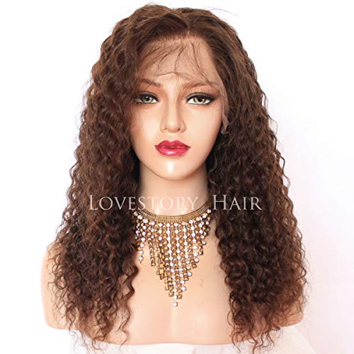 Light Brown Kinky Curly Full Lace Human Hair Wig with Baby Hair - 150% Density 22 Inch Lace Front Wig for Black Women | Natural Look for Daily Wear, Parties & Special Occasions
