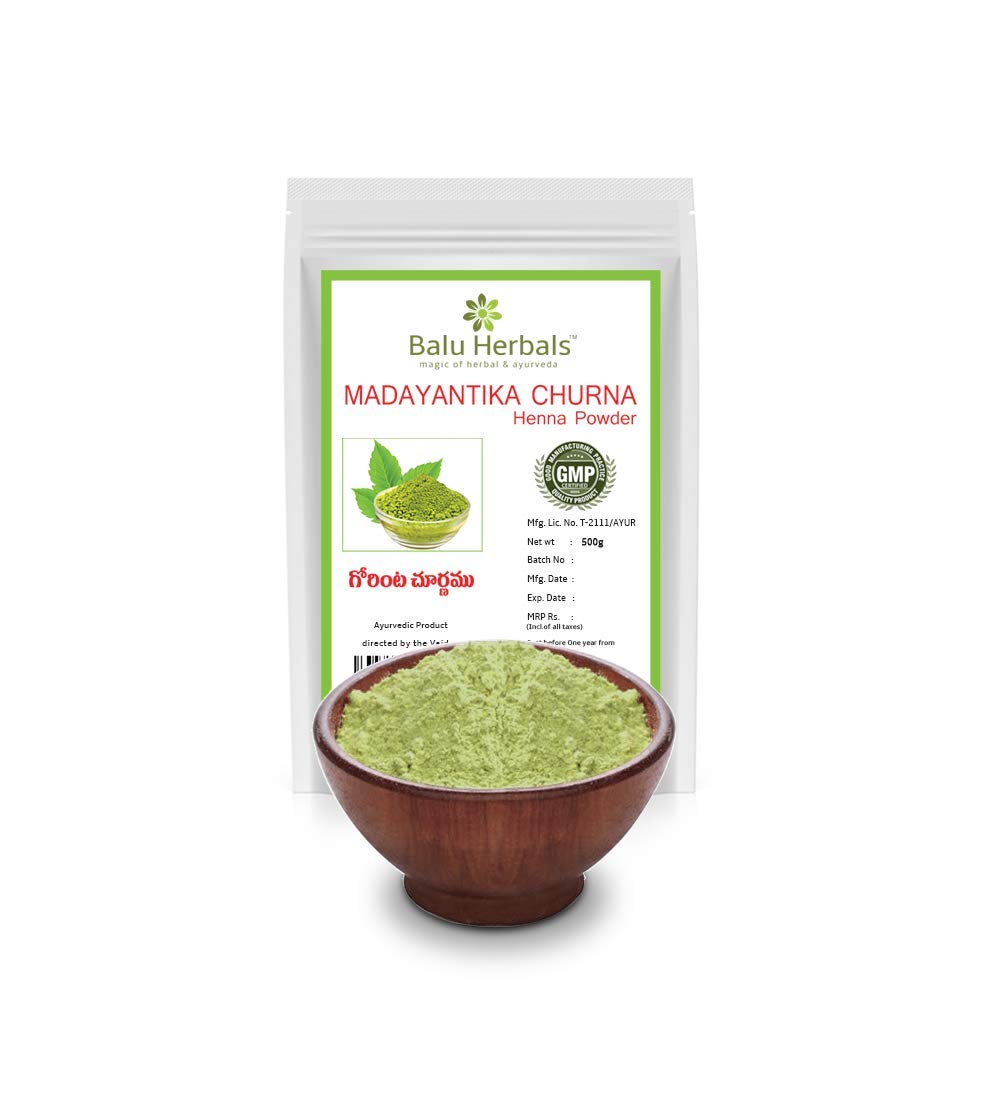Balu Herbals - 100% Natural Henna Powder for Hair & Body Art (500g) - Safe for DIY Tattoos, Hair Dye & Skin Care | Perfect for Weddings, Festivals & Creative Designs