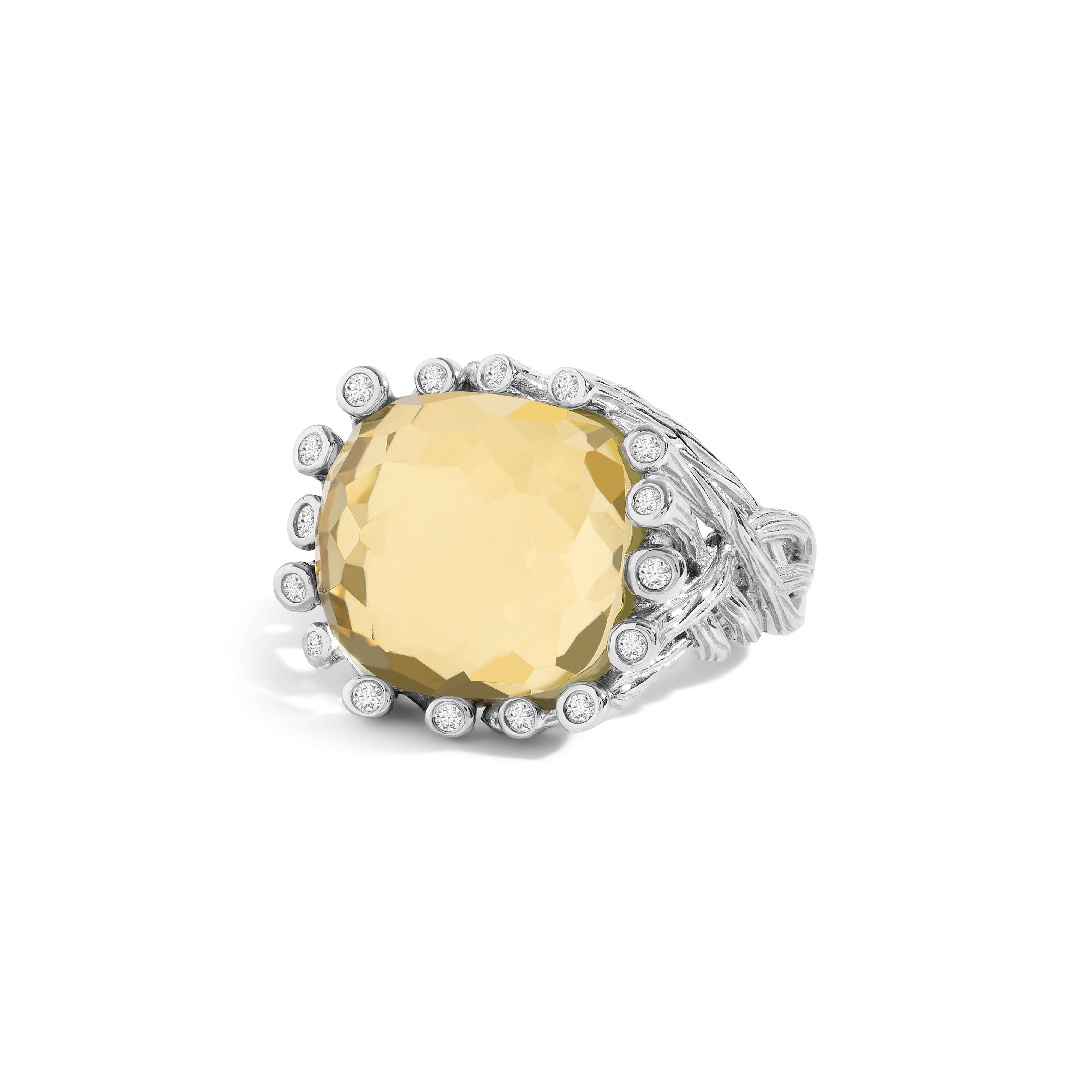 Enchanted Forest Ring - 16x14mm Gold Doublet Diamond Ring for Women - Perfect for Weddings, Anniversaries & Special Occasions