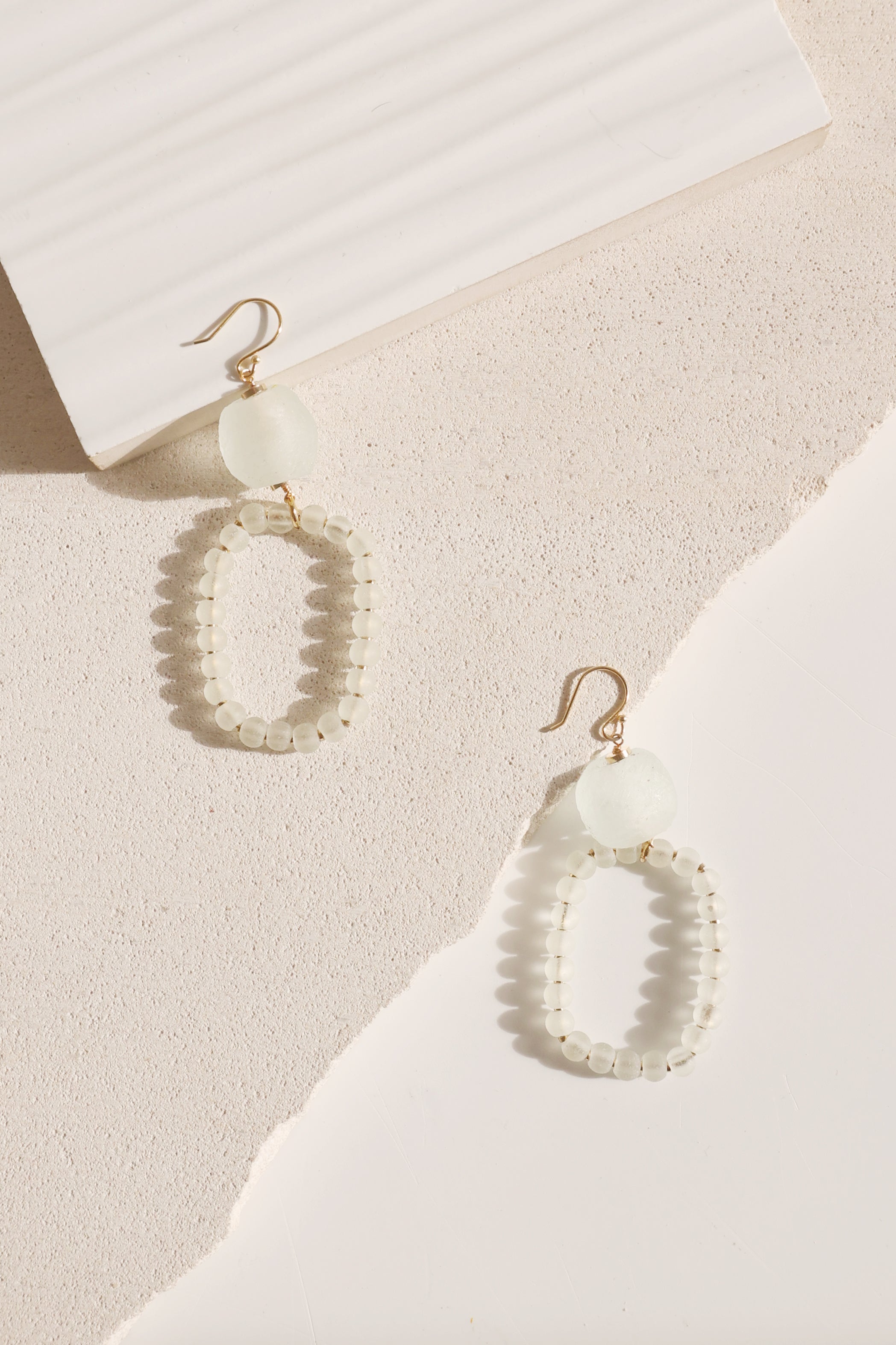 Handmade Seaside Sea Glass Earrings for Women - Boho Beach Jewelry, Dangle Earrings for Summer Vacation, Wedding, Party & Gift Giving