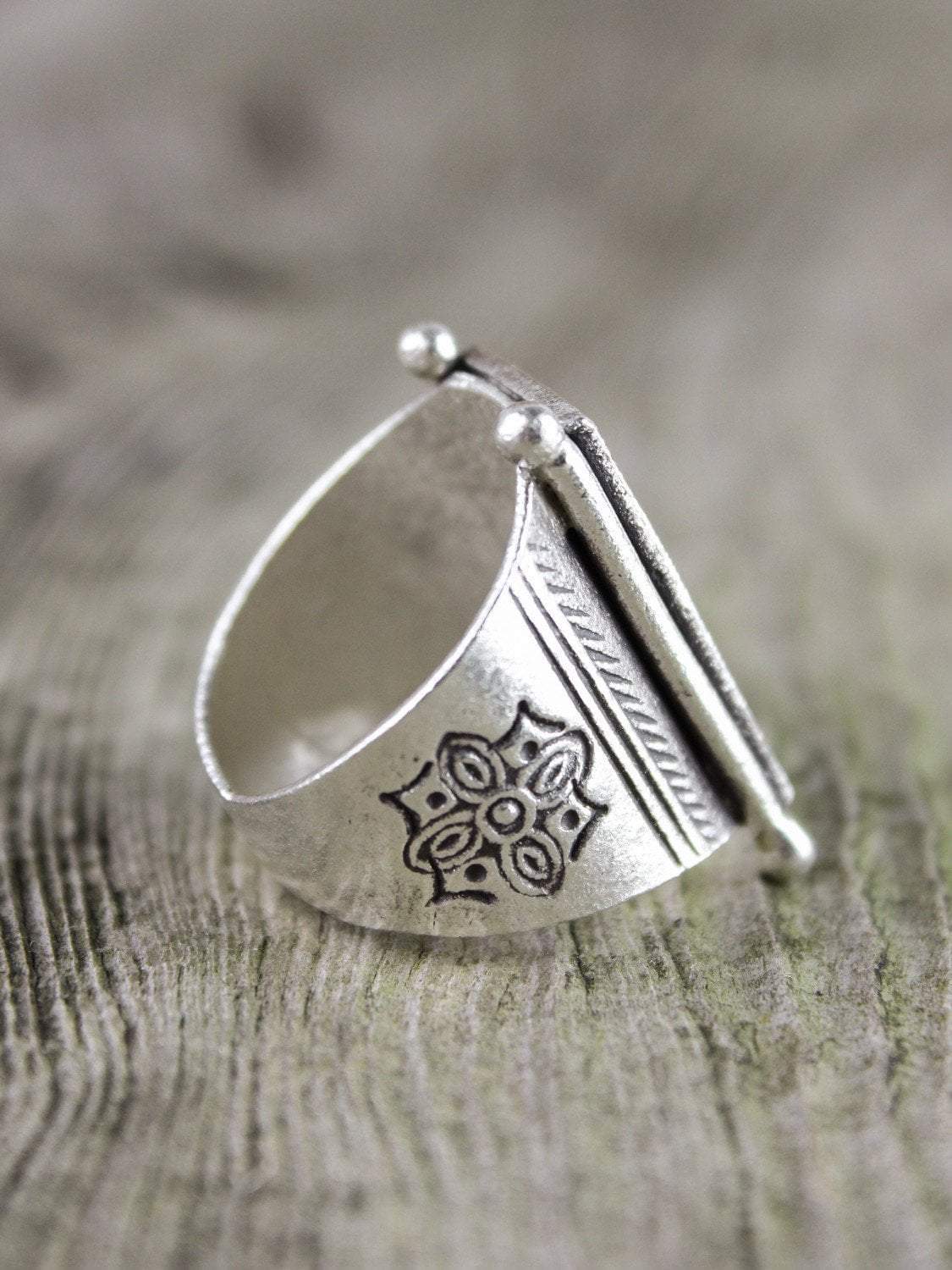 Authentic Hill Tribe Silver Nirvana Ring - Handmade Sterling Silver Adjustable Ring for Women - Perfect for Meditation, Yoga & Boho Fashion