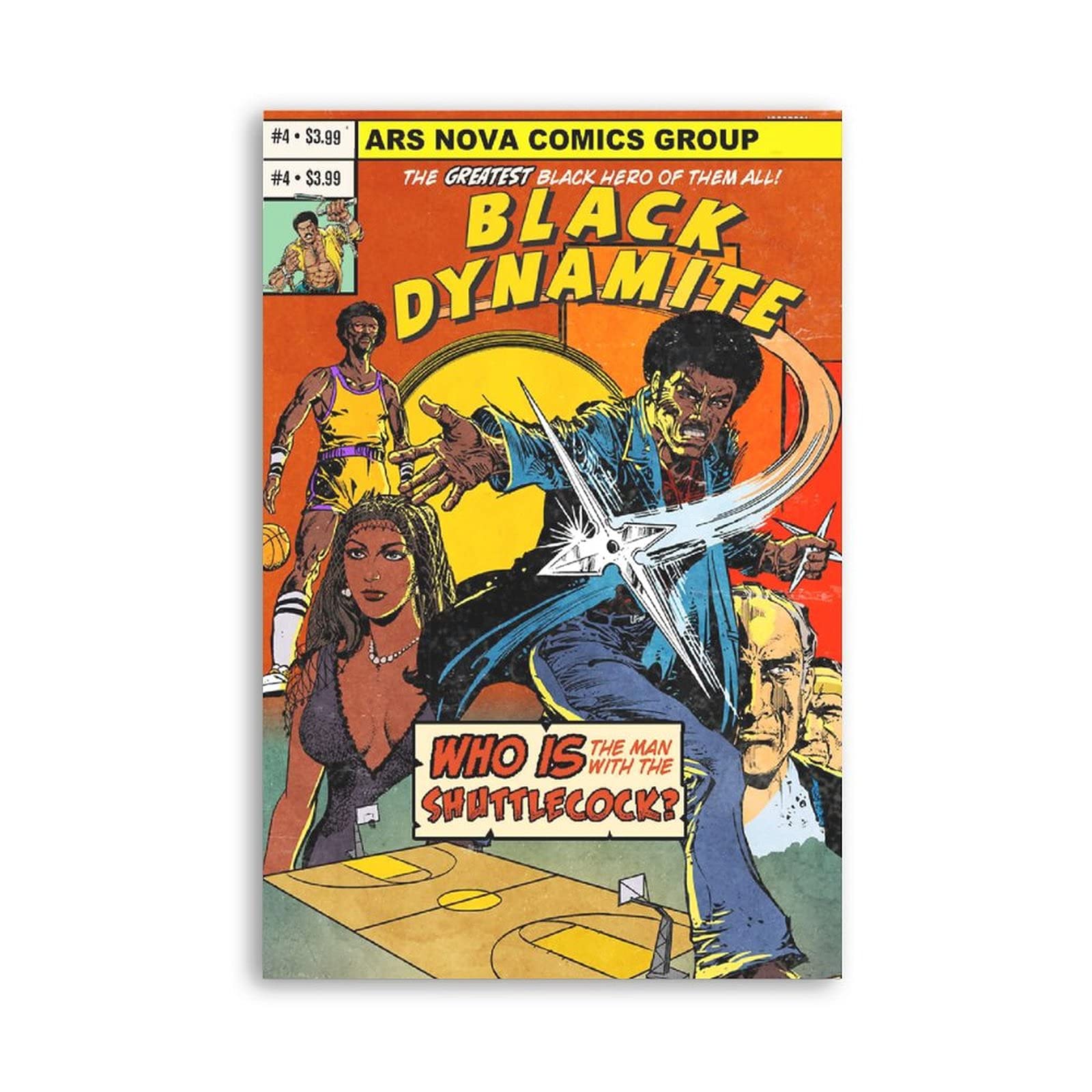 Black Dynamite Comic Book Poster - 8x12 Inch (20x30cm) Unframed Canvas Wall Art for Bedroom, Office & Room Decor | Perfect Gift for Movie Lovers & Pop Culture Fans | Ideal for Home Theater, Man Cave & Dorm Room Decorations