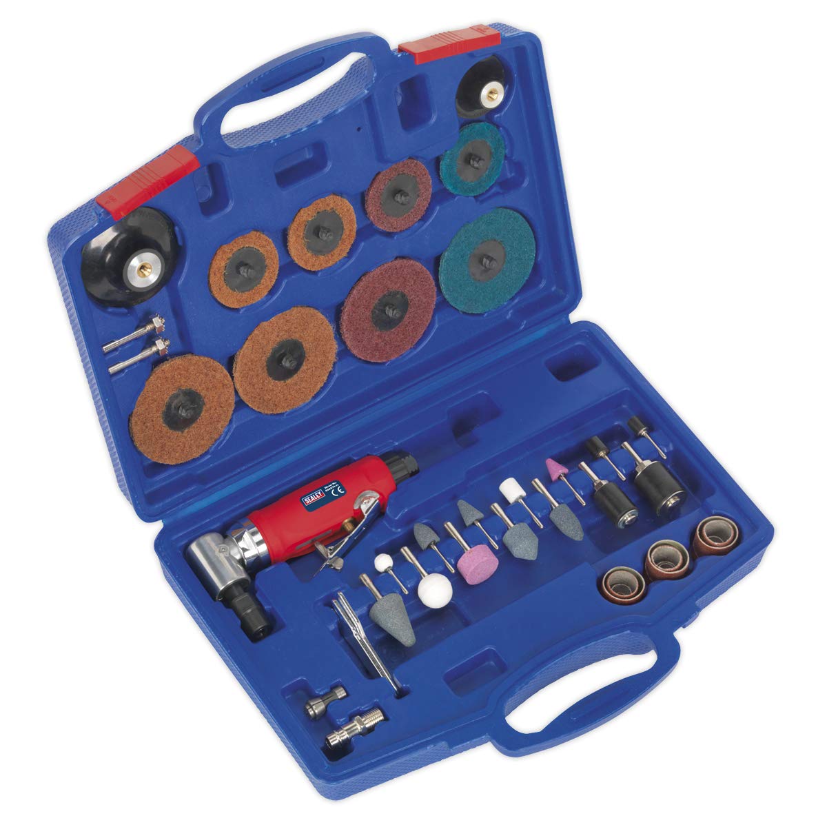 Sealey Generation Air Angle Die Grinder & Sander Kit - 42-Piece Professional Sanding Tool Set for Metal, Wood & Auto Body Work | Perfect for DIY Projects & Professional Workshops