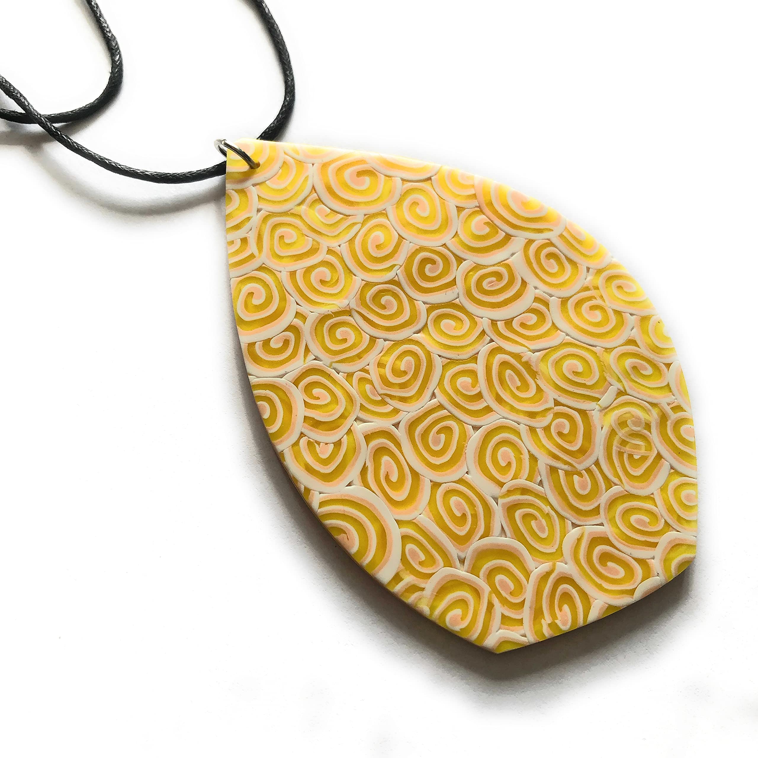 Handmade FIMO Lemon Sherbet Pendant Necklace - Unique Gift for Her