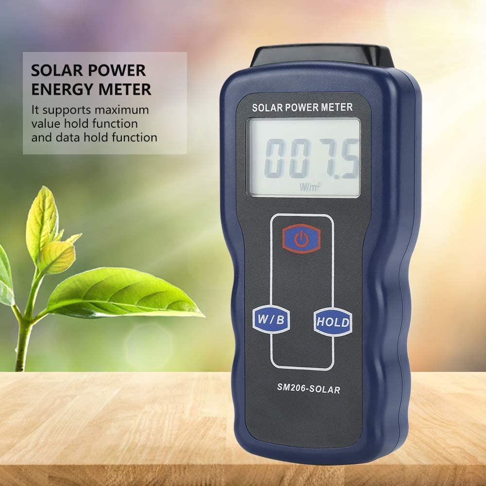 Digital Solar Power Meter - Handheld Pyranometer for Sunlight Radiation & Solar Energy Measurement - Perfect for Solar Panel Testing, Gardening, and Renewable Energy Research