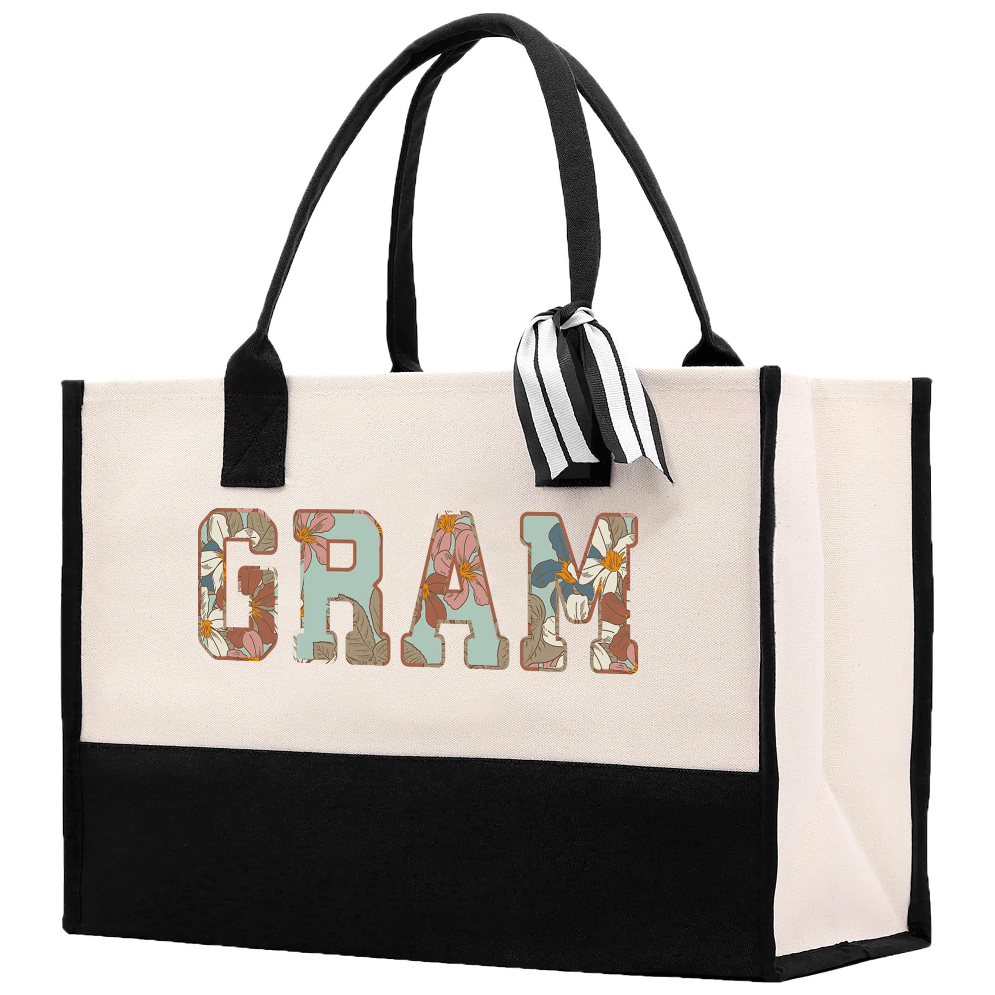 VANESSA ROSELLA Cotton Canvas Tote Bag - Stylish Grandma Gift, Durable Shopping Bag for Women | Perfect for Groceries, Beach Trips & Daily Use