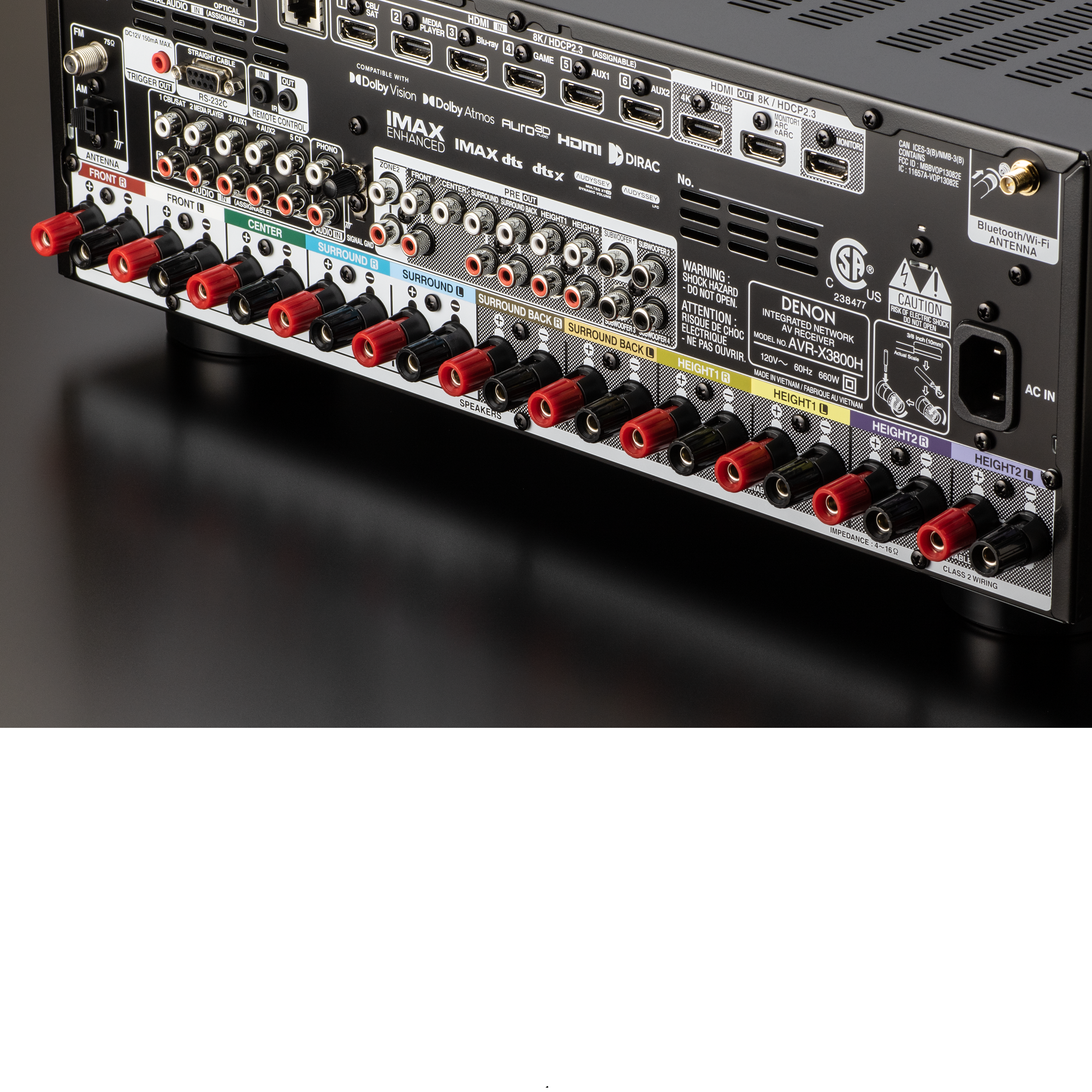 Denon AVR-X3800H 9.4 Channel 8K Ultra HD AV Receiver with HEOS Built-in | Dolby Atmos | IMAX Enhanced | Alexa Compatibility | for Home Theater & Gaming Setup