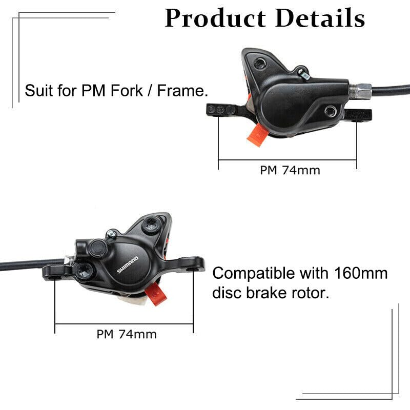 JKSPORTS Shima OEM MT200 MTB Hydraulic Disc Brake Set - Front Left 1000mm with Lever | Mountain Bike Disc Brakes for Trail & Downhill Riding