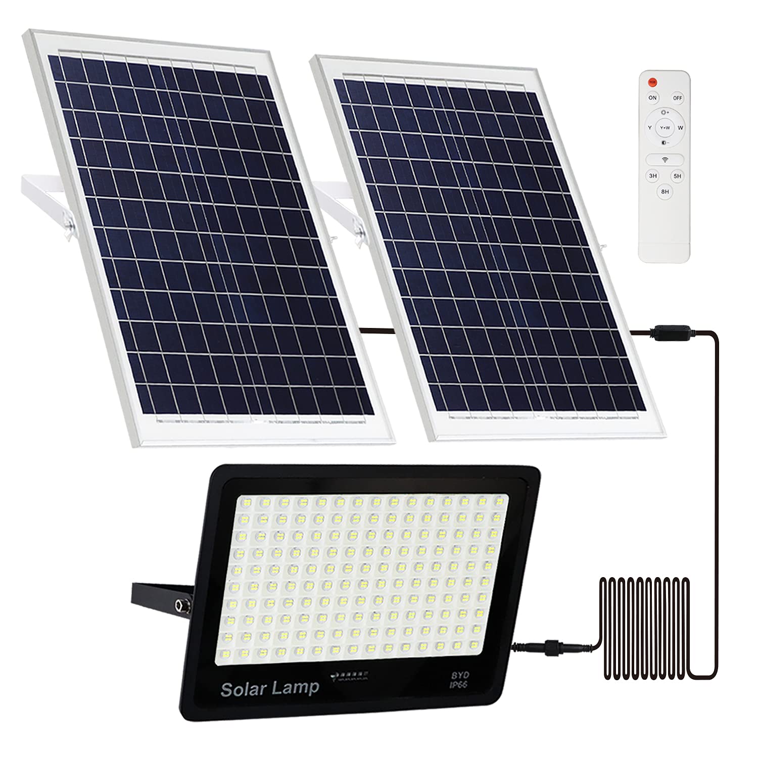 400W Solar Security Flood Lights - IP66 Waterproof LED Street Light with Remote Control for Outdoor Parking Lot, Yard, Garden, Pool, Pathway, Basketball Court & Arena | Perfect for Home Security & Nighttime Illumination