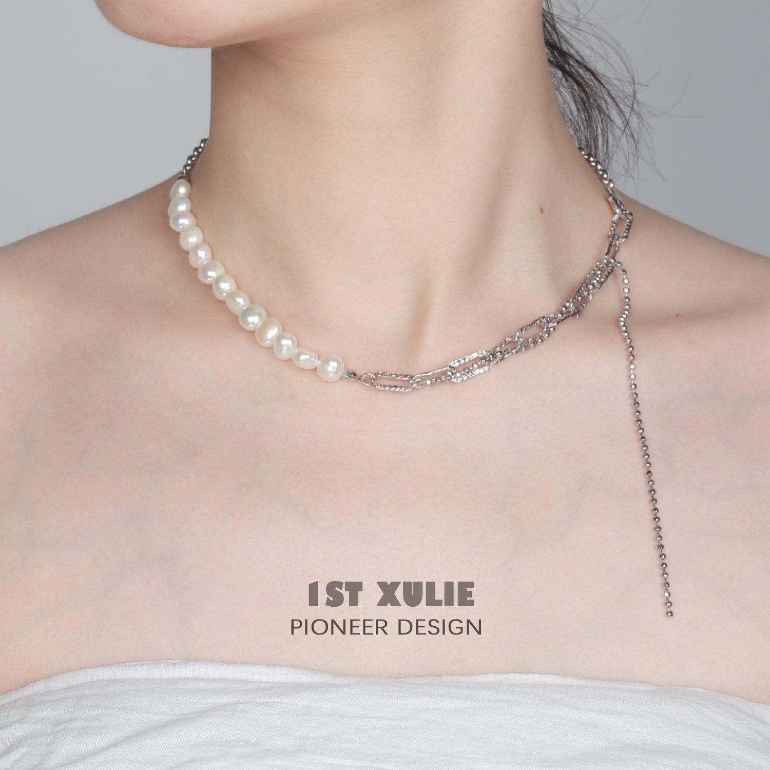 Tears of Mermaid™ Sterling Silver Baroque Pearl Necklace - Elegant Jewelry Gift for Women, Brides & Special Occasions