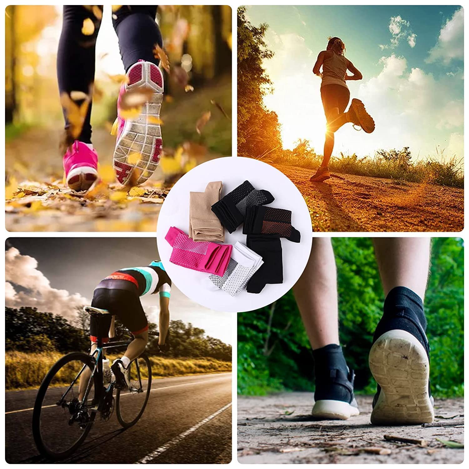 3 Pairs Neuropathy Socks for Women & Men - Breathable Compression Socks for Pain Relief, Anti-Slip Ankle Socks - Ideal for Diabetic Foot Care, Circulation Support & All-Day Comfort