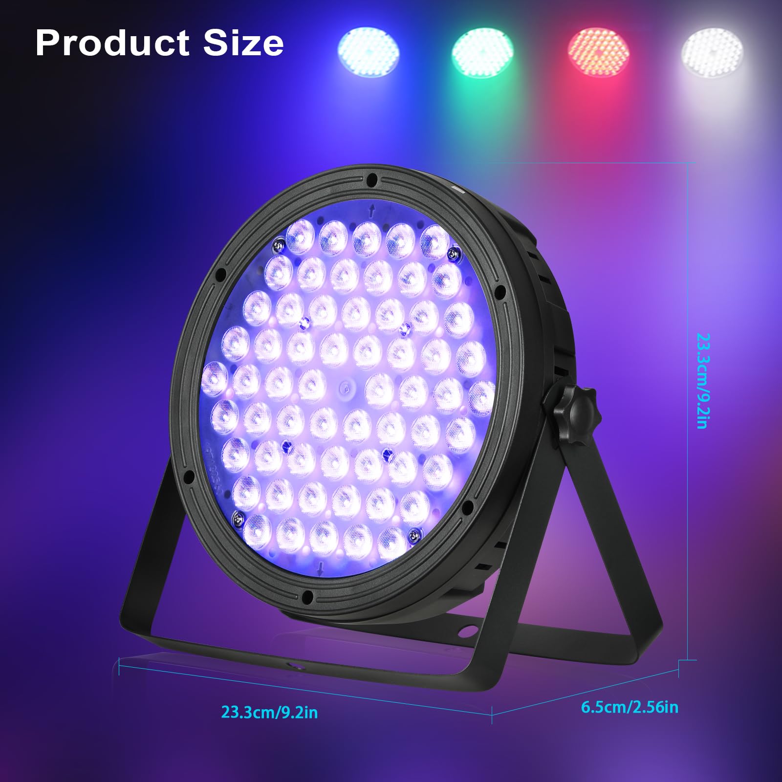 Big Dipper DJ Lights - 4 Pack RGBW DMX LED Par Lights (60x2W) with Sound Activation for Stage, Wedding, Church, Club & Events - Perfect for Uplighting, Theater Shows & Christmas Parties