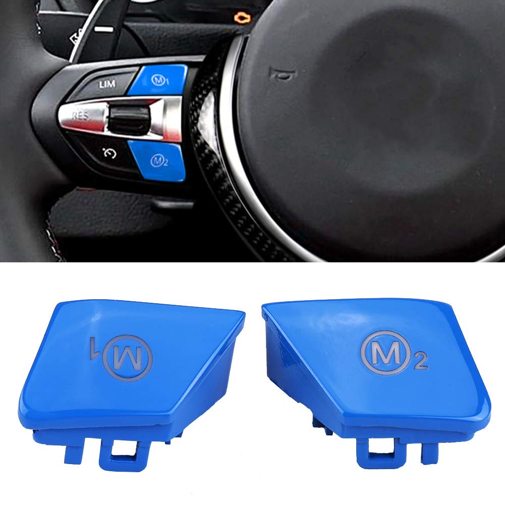 BMW M1 M2 Steering Wheel Buttons - Compatible with M3 M4 F80 F82 F83 Models (2015-2016) - Blue Racing Mode Switch for 3.0T Engine - Perfect for Track Days & Performance Driving