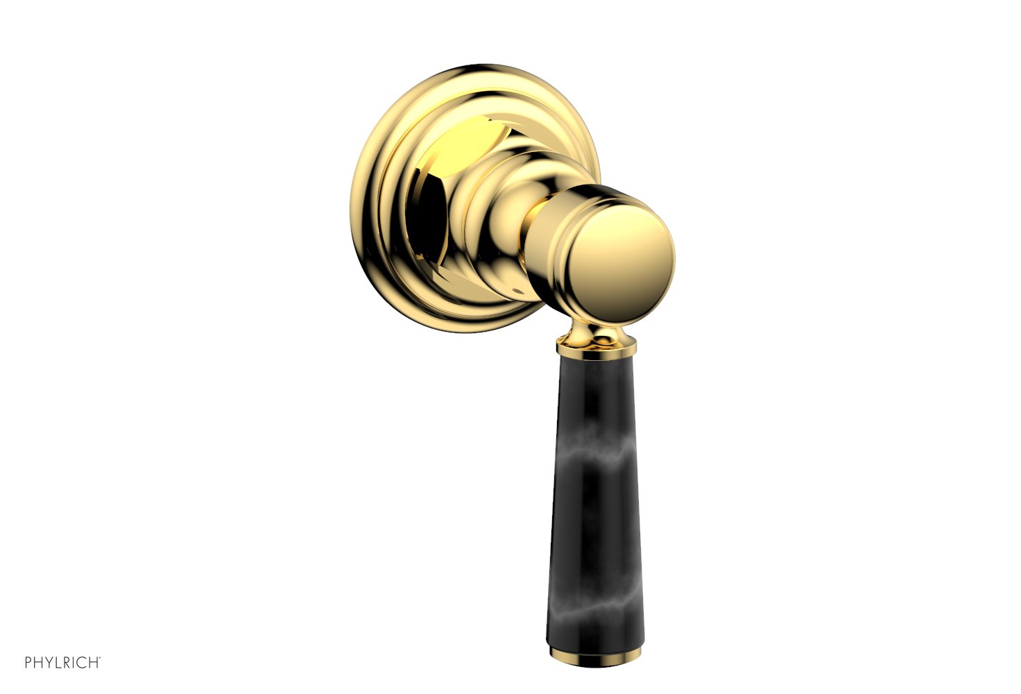 HEX TRADITIONAL HENRI Black Marble Lever Handle Volume Control Diverter Valve - Perfect for Bathroom & Kitchen Faucet Installation (Model 500 37)