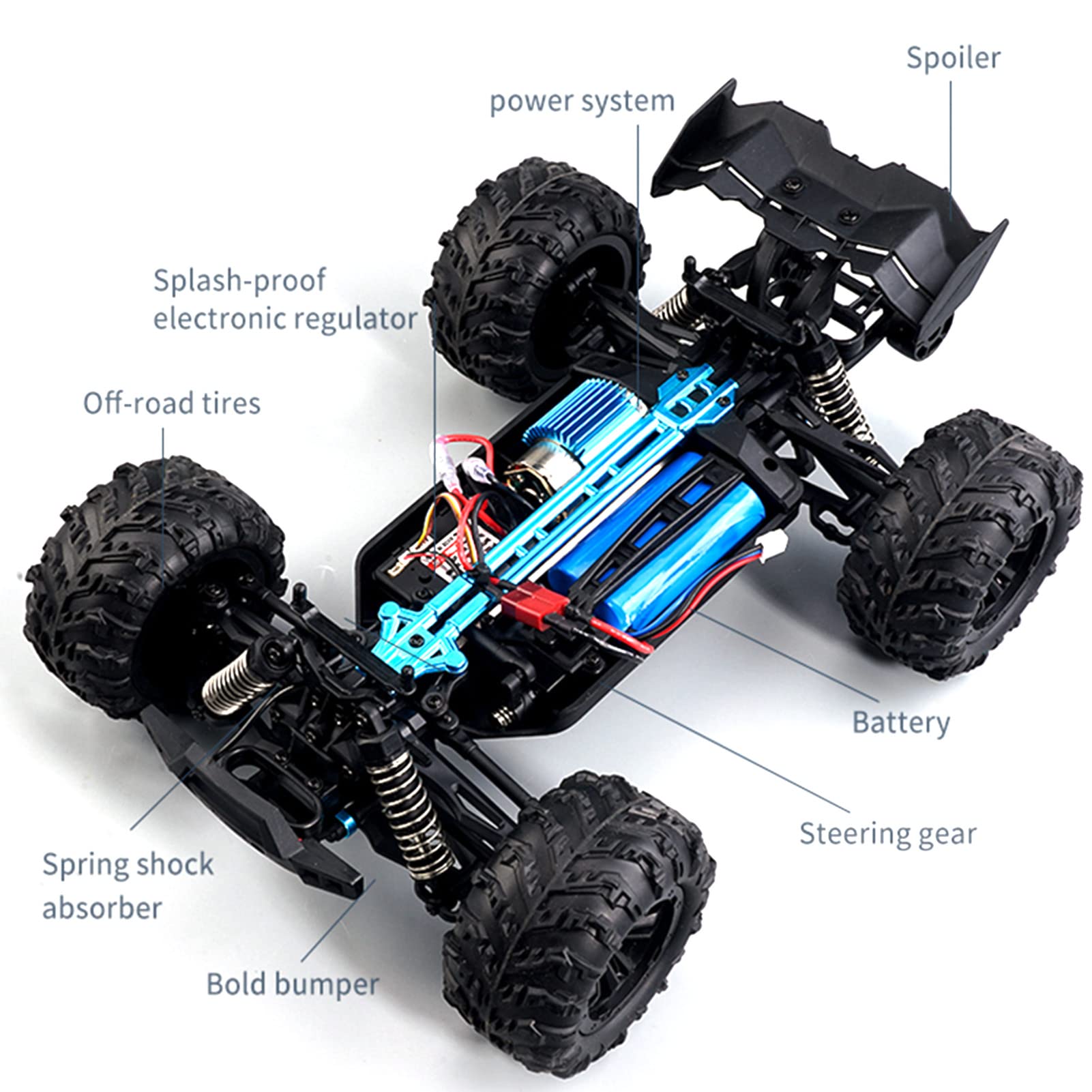 GoolRC 1/16 Scale 2.4GHz 4WD Off-Road RC Truck - High Speed 38km/h Remote Control Racing Car, RTR Ready-to-Run Drift Vehicle Toy for Kids & Boys - Perfect for Outdoor Racing, Backyard Drifting and Off-Road Adventures