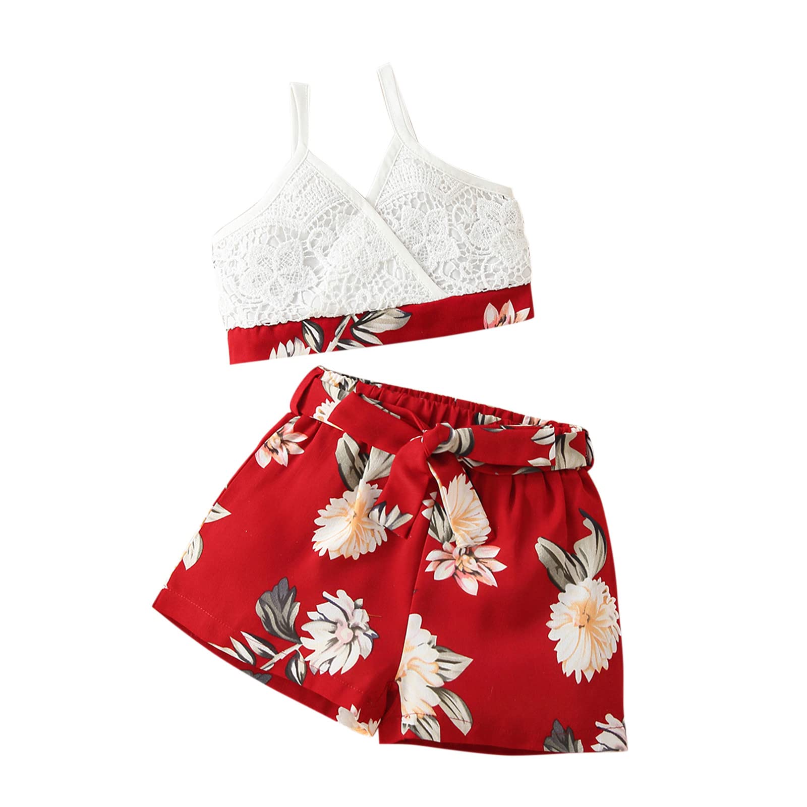 Toddler Baby Girls Summer Outfit Set - Floral Printed Halter Top & Pants 2-Piece Set | Cute Infant Girl Clothes for Playtime, Beach & Outdoor Activities