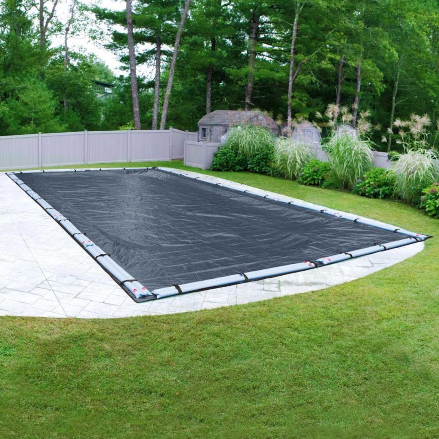 Robelle 421836R Heavy Duty Blue Mesh Winter Pool Cover 18x36 ft - In-Ground Swimming Pool Protection | Durable, UV Resistant & Snow Load Support for Cold Weather Use