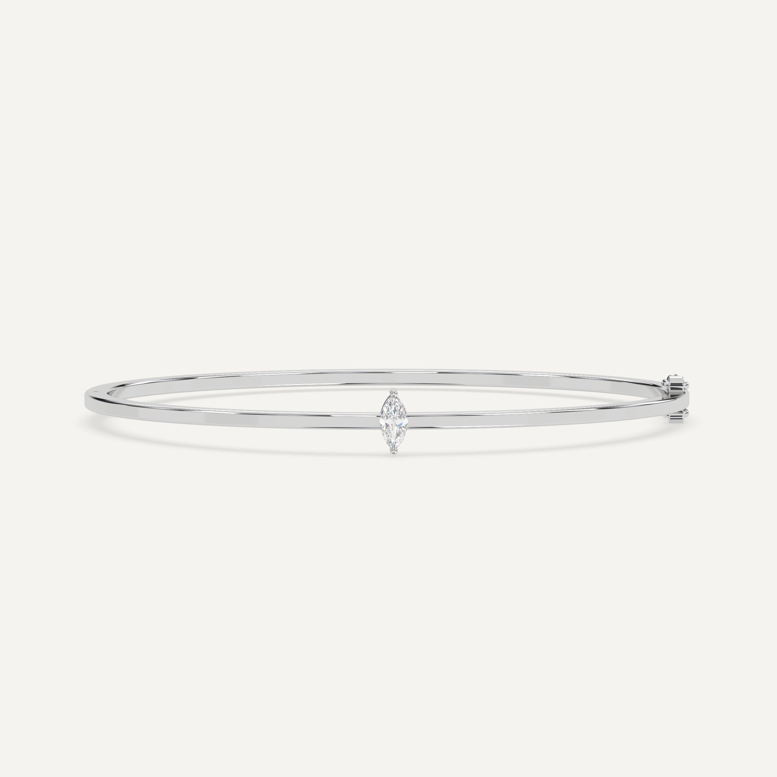 1/4 Carat Marquise Cut Diamond Solitaire Bangle Bracelet for Women - Elegant Jewelry Gift for Anniversary, Wedding & Special Occasions