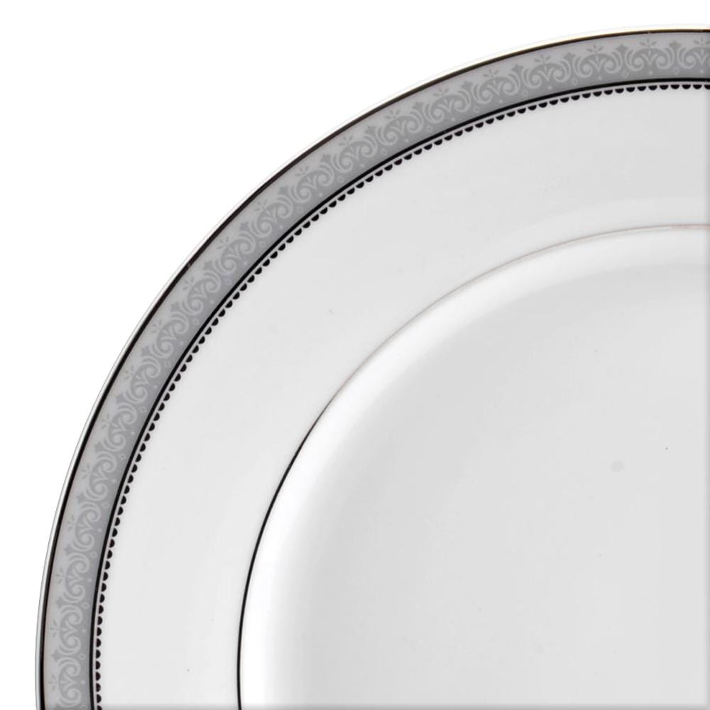 Platinum Crown 40-Piece Dinnerware Set - Elegant Porcelain Dinnerware Service for 8 People, Perfect for Formal Dining, Holiday Entertaining & Wedding Registry Gifts