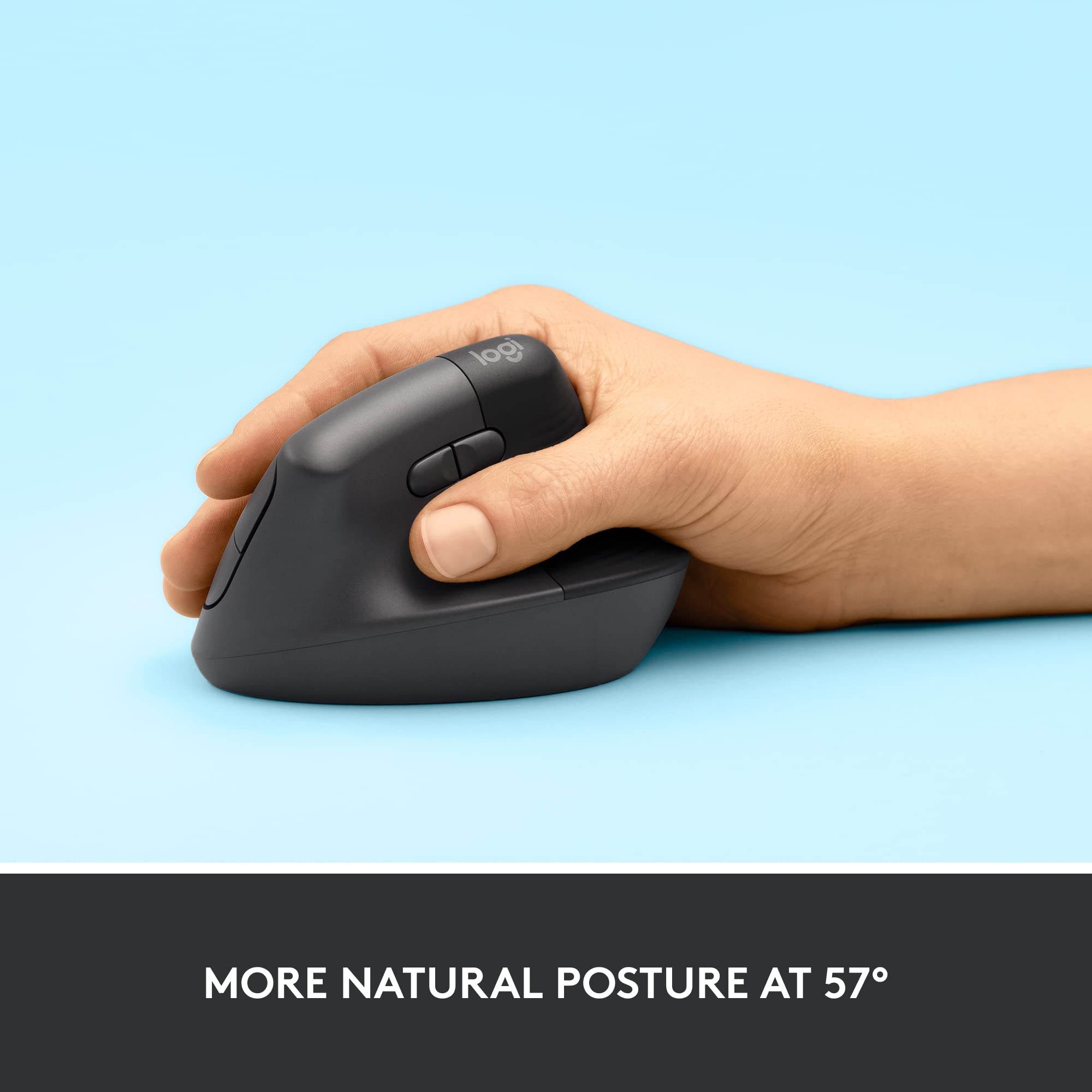 Logitech ERGO K860 Wireless Ergonomic Keyboard & Lift Vertical Mouse - Bluetooth/USB Receiver, Quiet Clicks, 4-Button Design (Graphite) - Perfect for Office Work, Programming & Long Typing Sessions