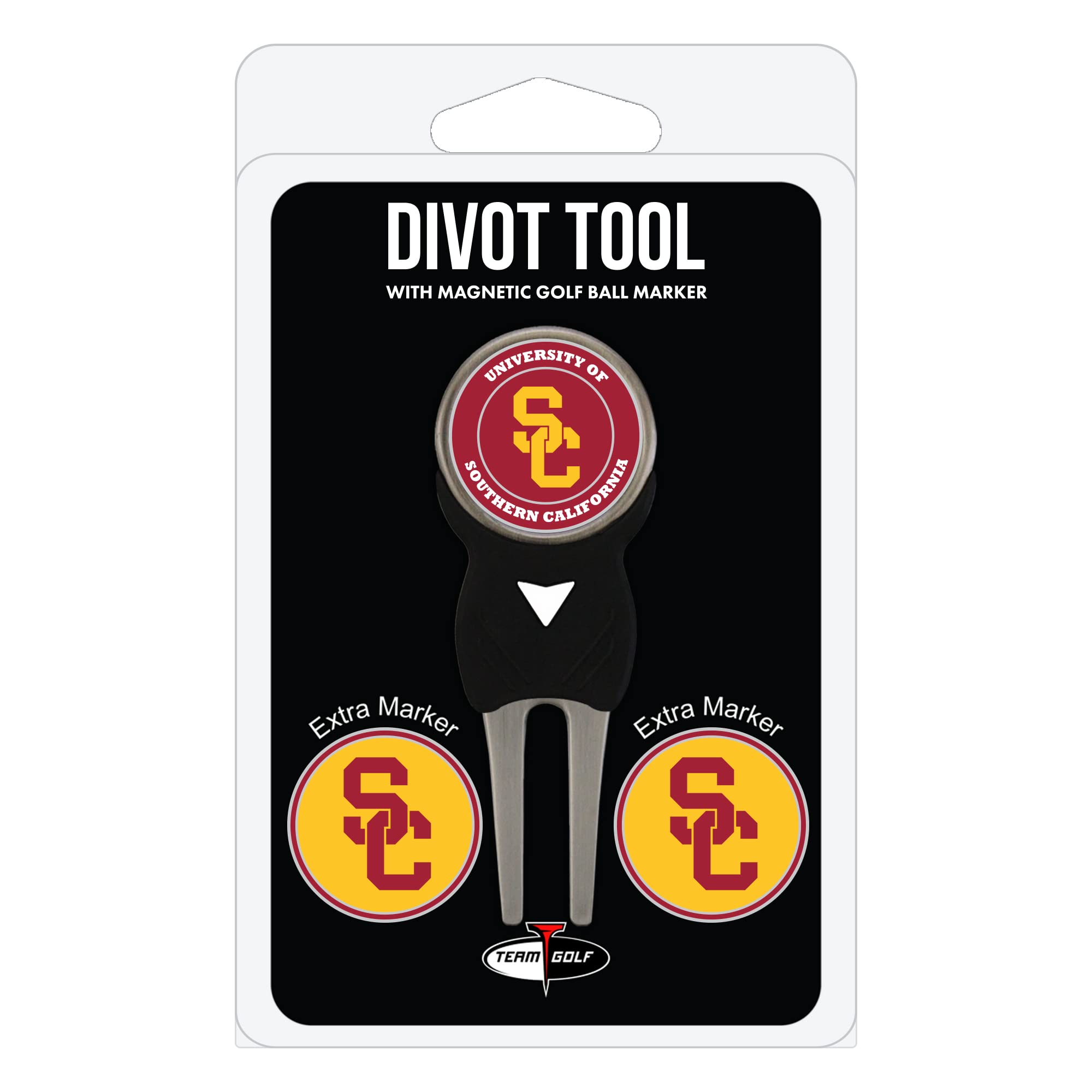 NCAA Divot Tool with 3 Removable Magnetic Golf Ball Markers - Double-Sided Enamel Design for Golfers | Perfect for Golf Course Repair and Ball Marking During NCAA Tournaments