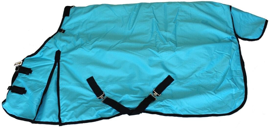 AJ Tack 1200D Waterproof Winter Horse Blanket - 400g Heavyweight Turnout with Fleece Collar, Shoulder Gussets & Tail Flap - Turquoise 76