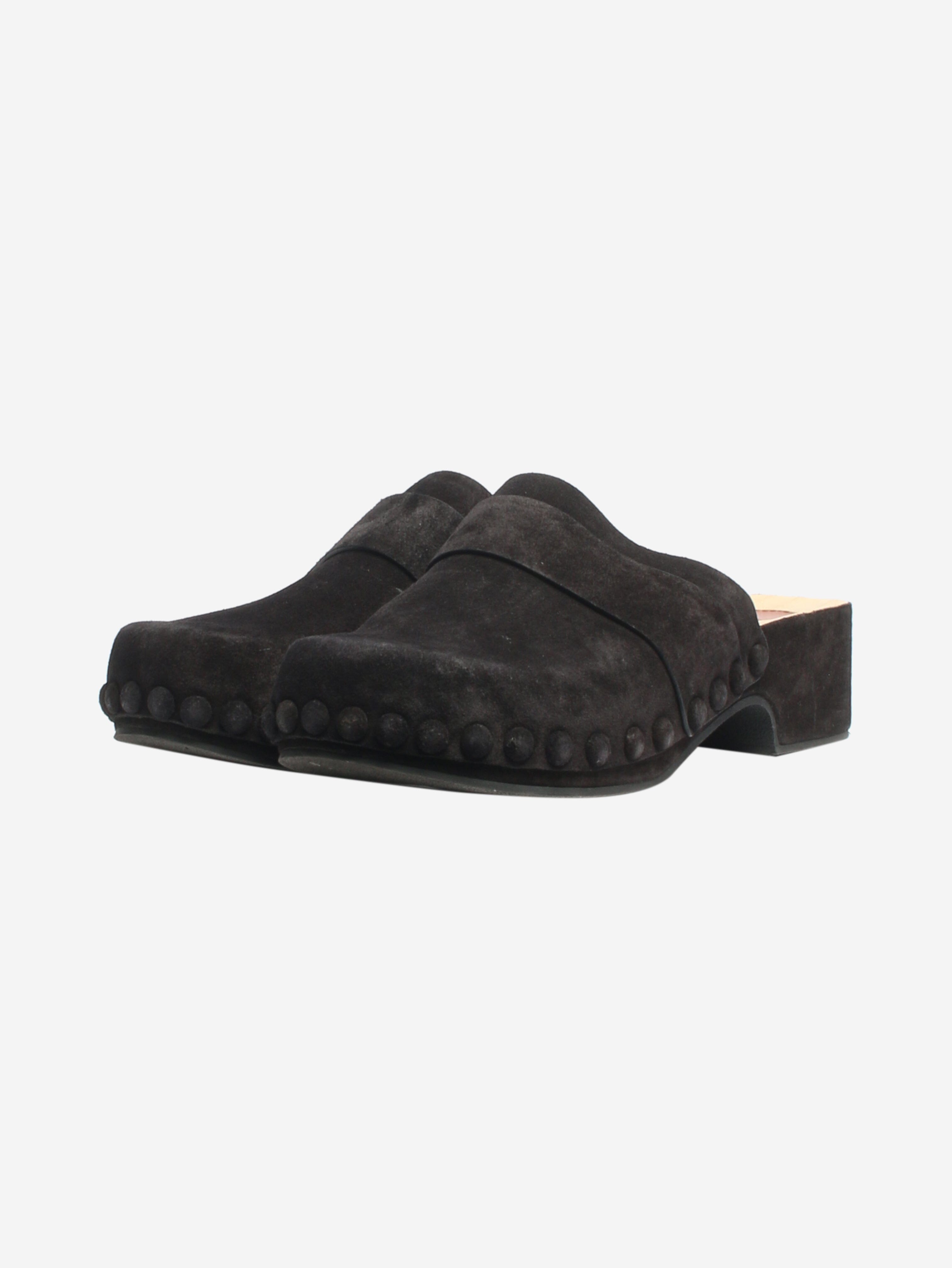 Black Suede Clogs Women's Comfortable Slip-On Shoes - EU Size 41 (US Women's 10) - Perfect for Home, Garden & Casual Outings