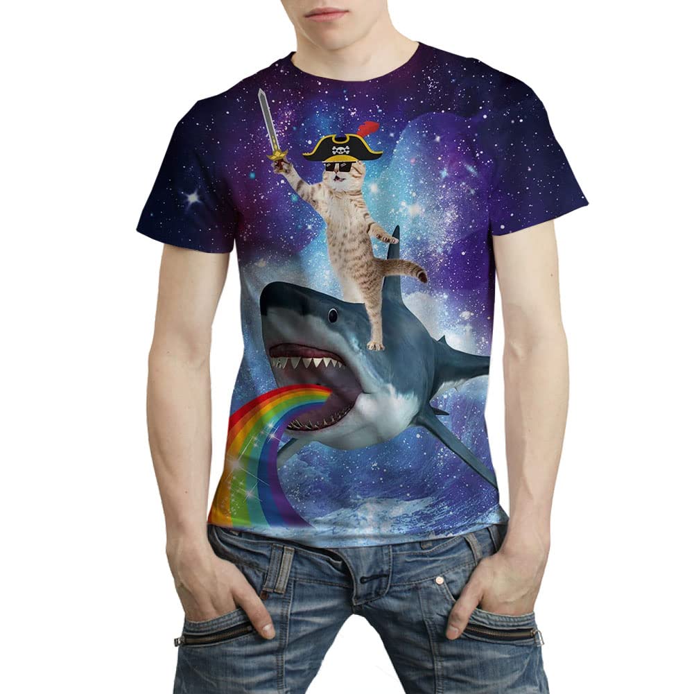 Gecaitez Men's 3D Printed Graphic T-Shirt - Cool Design Casual Tee for Men | Perfect for Streetwear, Summer Outfits & Everyday Wear
